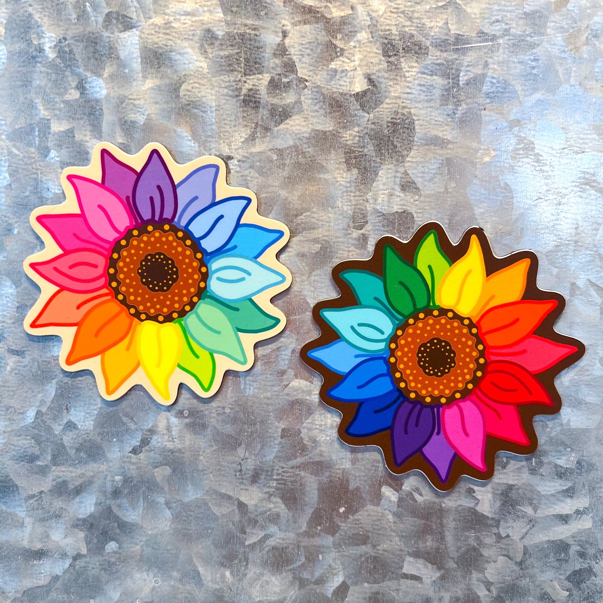 Rainbow Sunflower Magnet