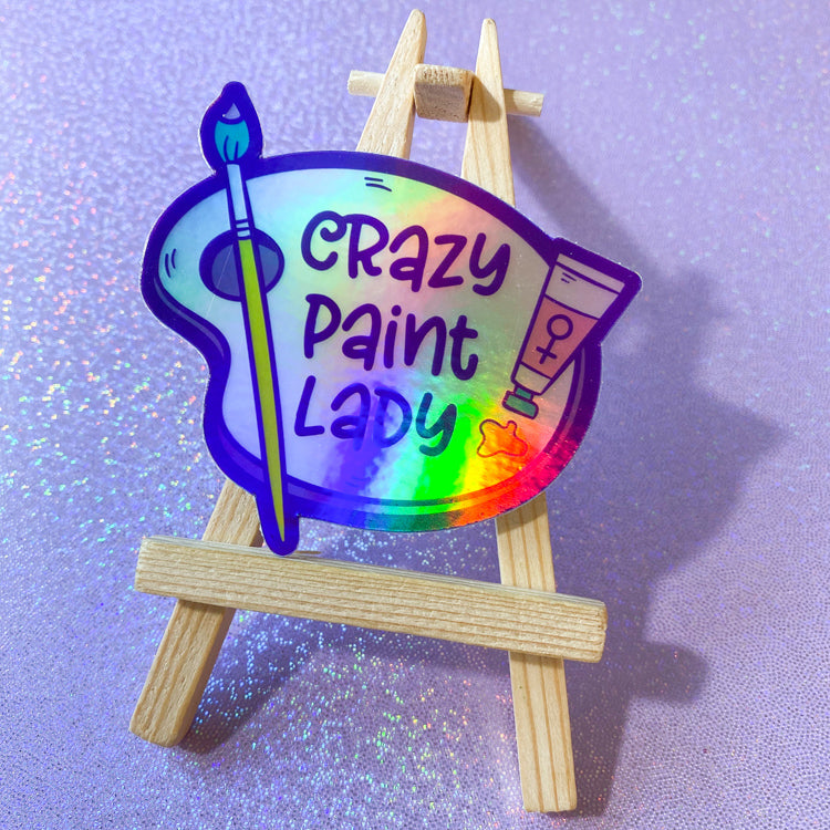 Crazy Paint Lady Vinyl Sticker