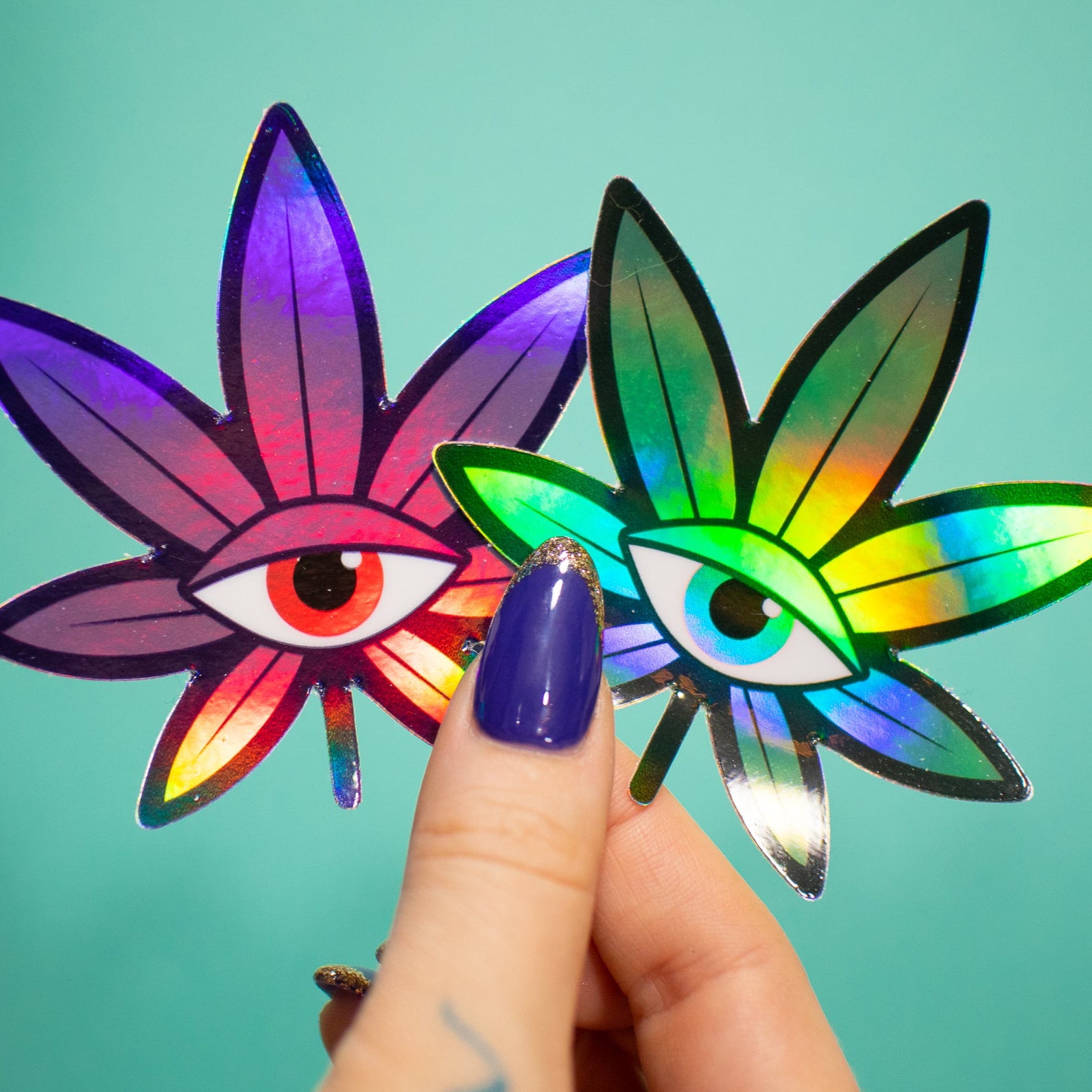 Psychedelic Weed Leaf Vinyl Sticker