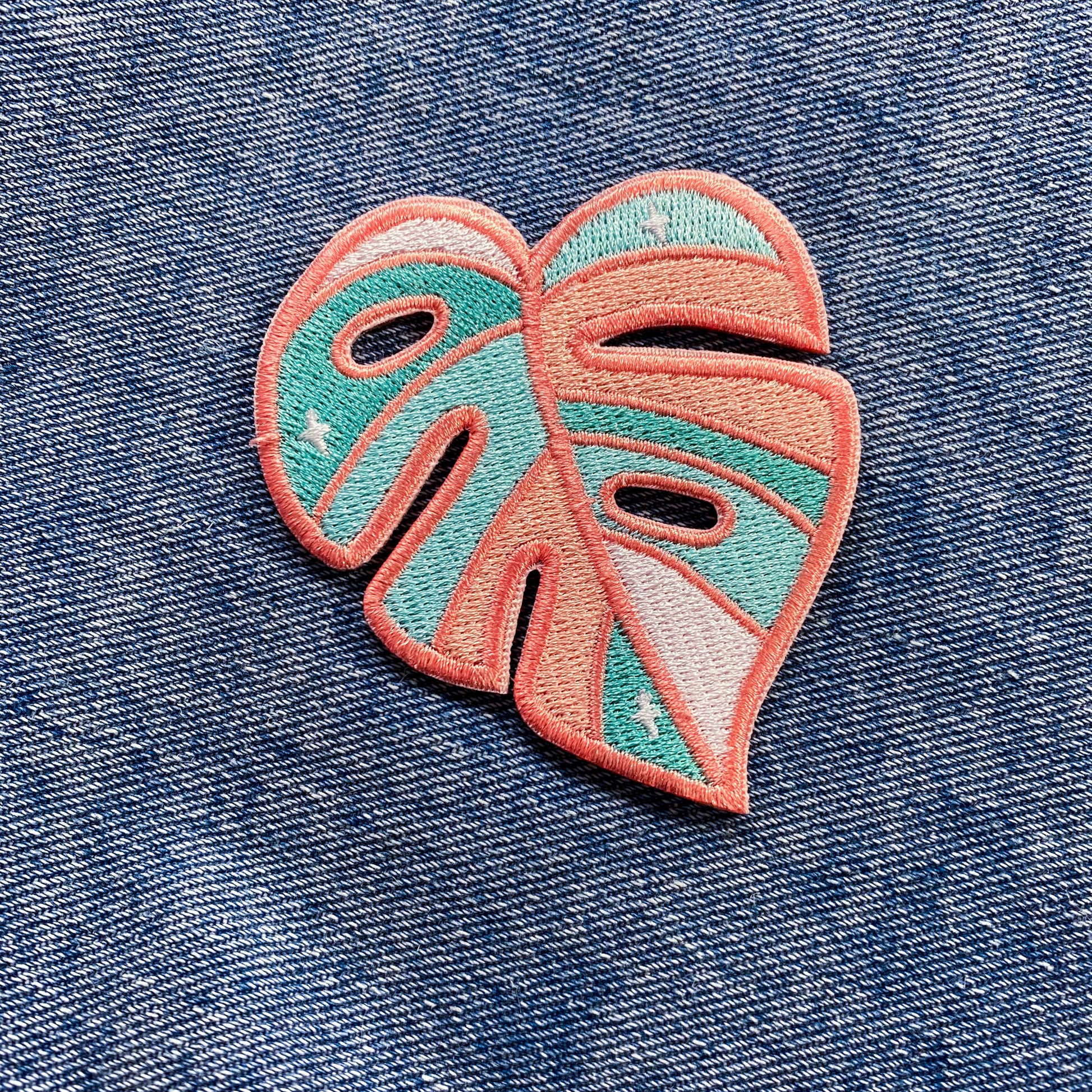 Monstera Leaf Embroidered Iron-On Patch