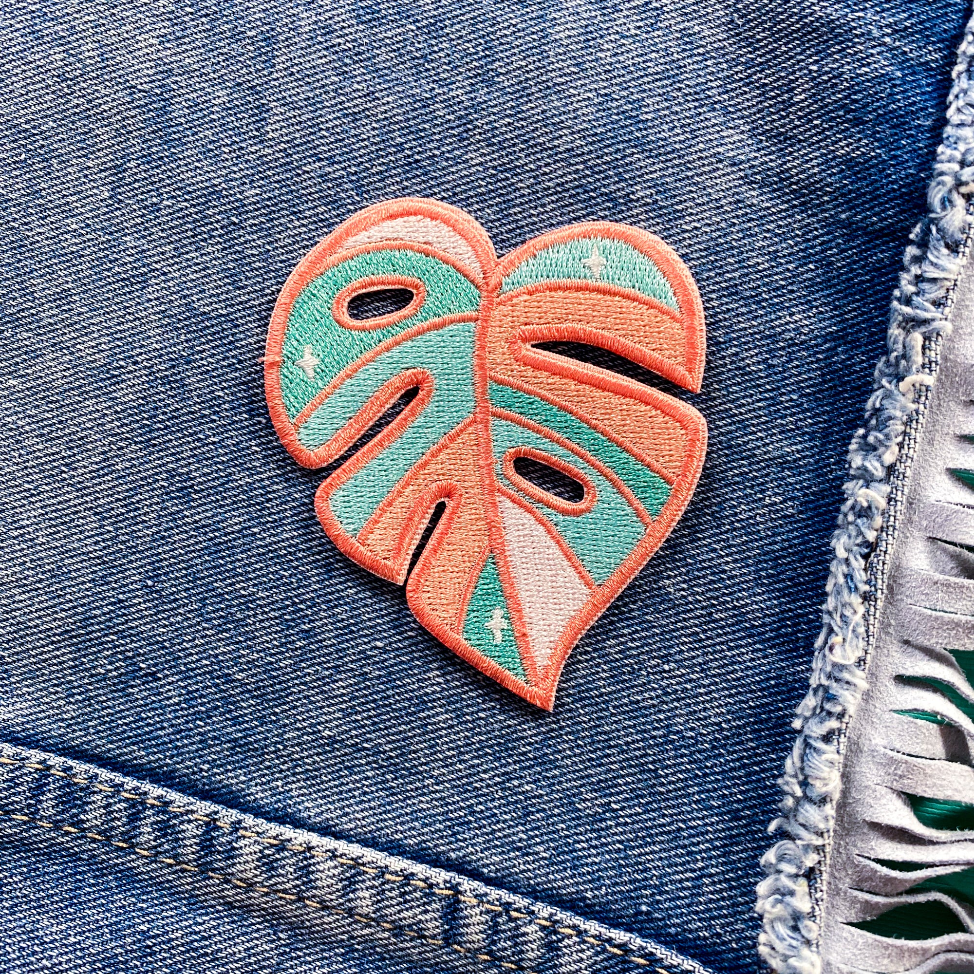 Monstera Leaf Embroidered Iron-On Patch