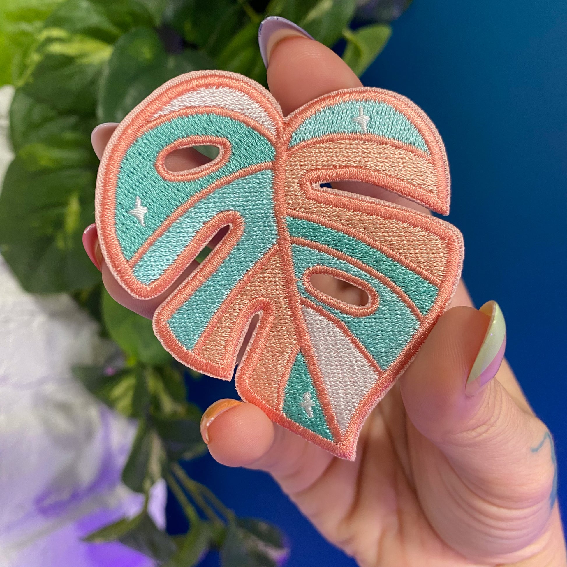 Monstera Leaf Embroidered Iron-On Patch