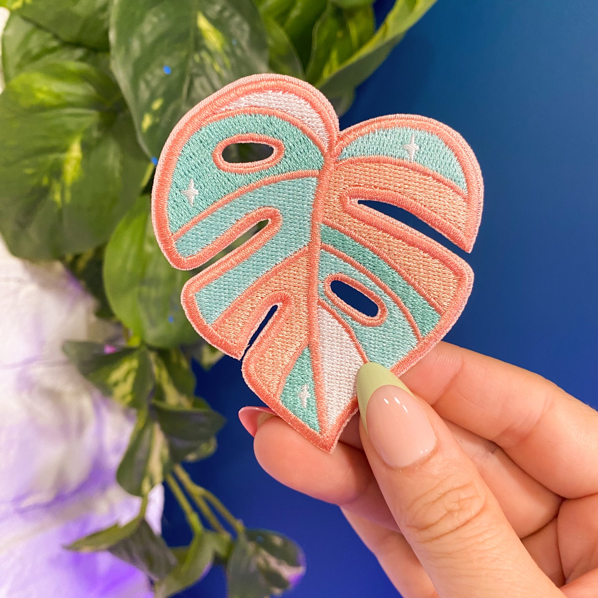 Monstera Leaf Embroidered Iron-On Patch