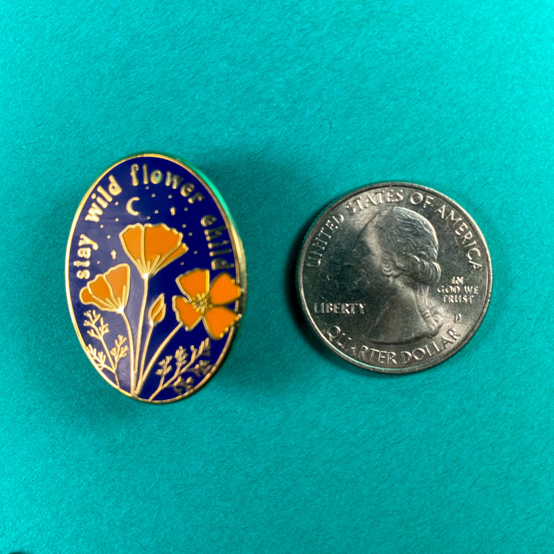 Stay Wild Flower Child Enamel Pin