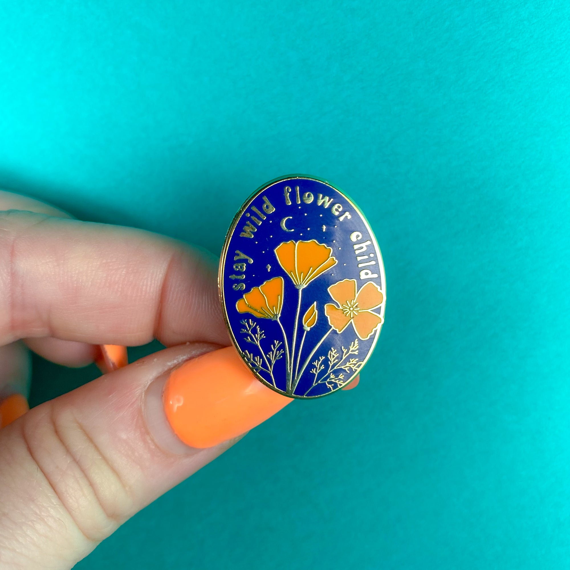 Stay Wild Flower Child Enamel Pin