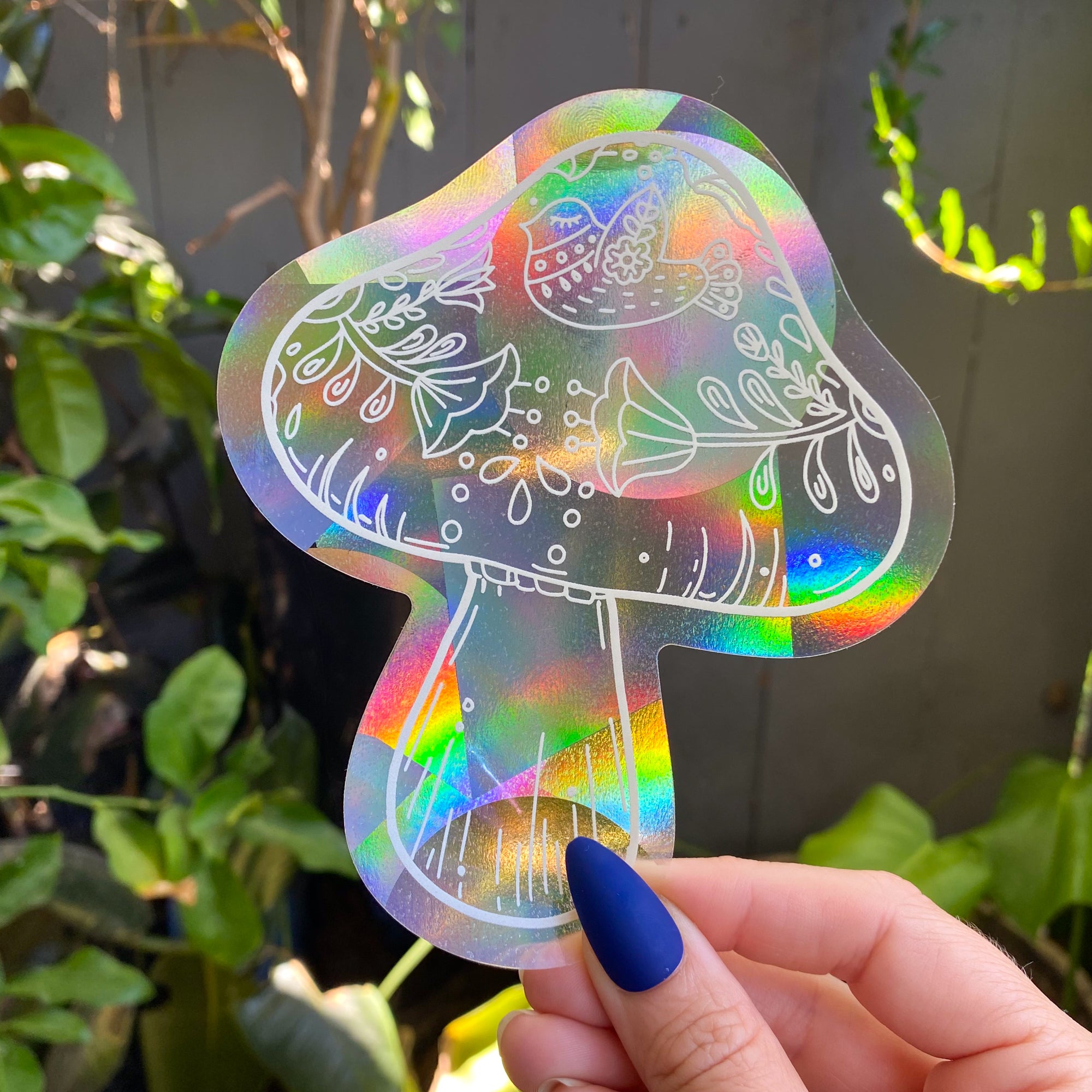 Boho Mushroom Suncatcher Decal