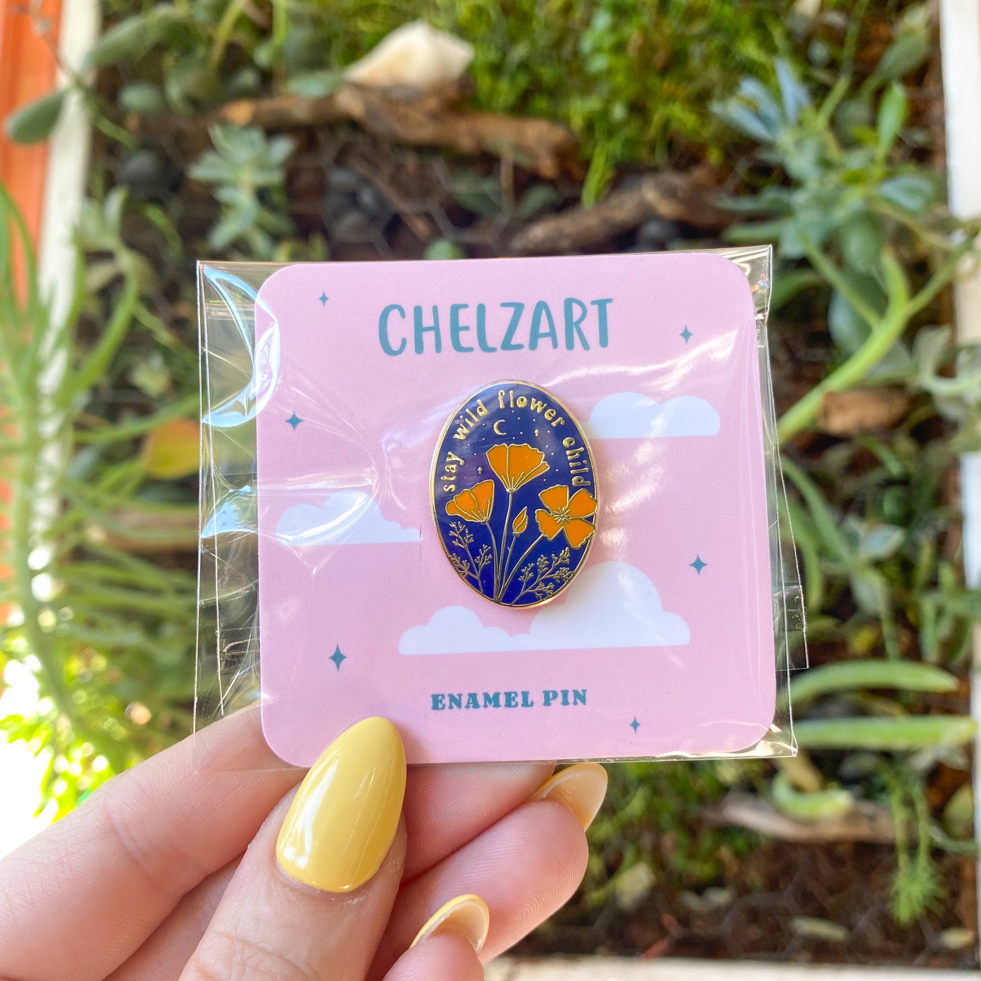 Stay Wild Flower Child Enamel Pin