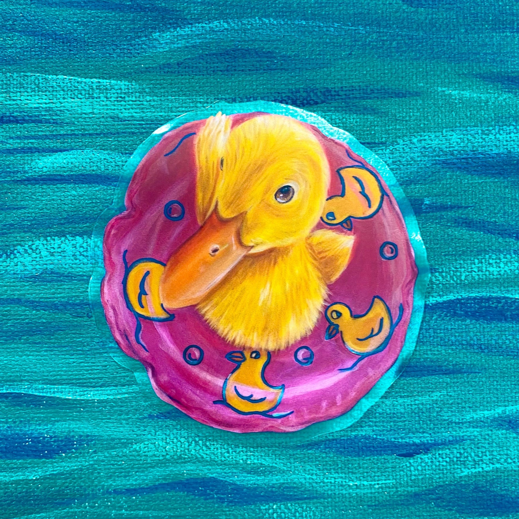 Pool Party Duck Vinyl Sticker