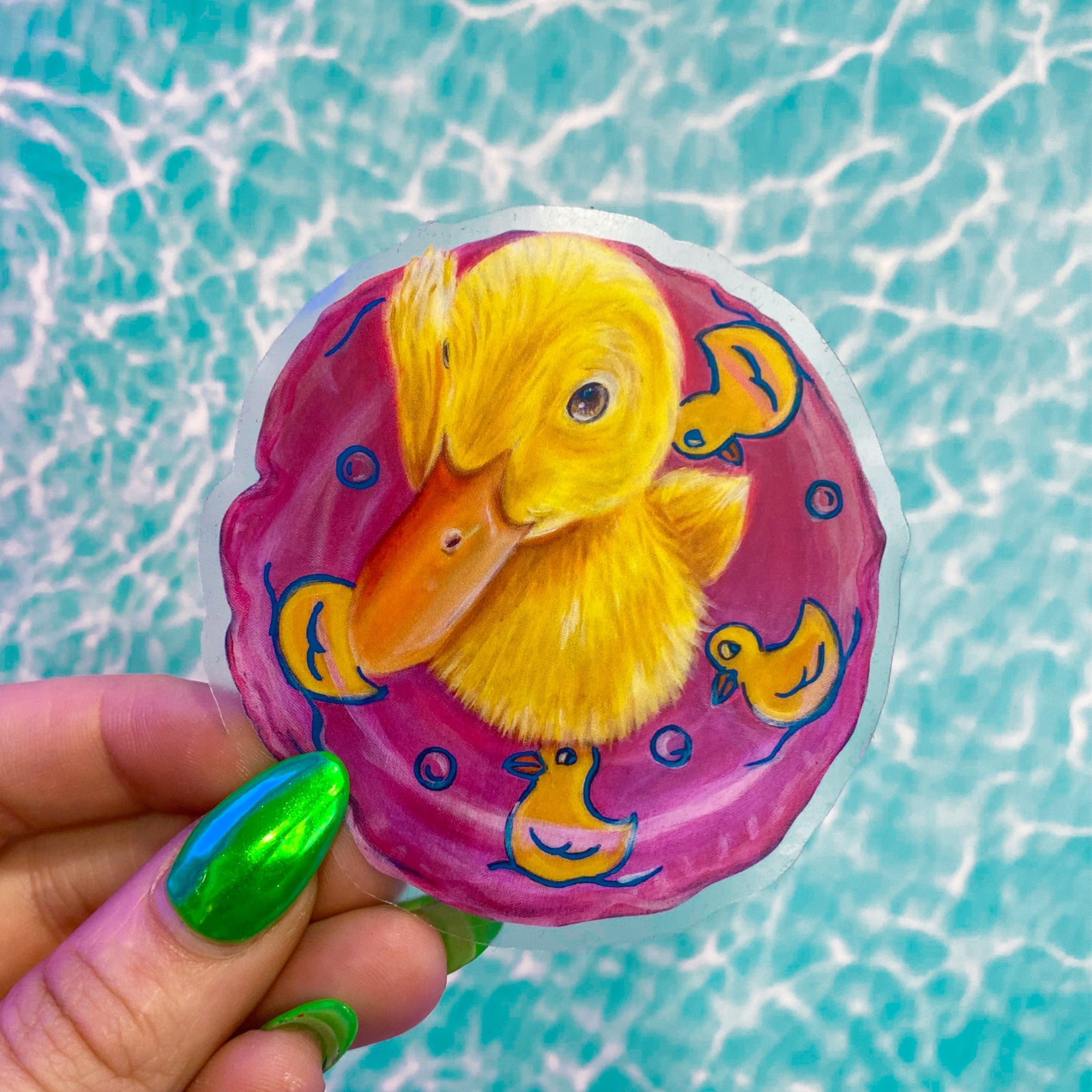 Pool Party Duck Vinyl Sticker