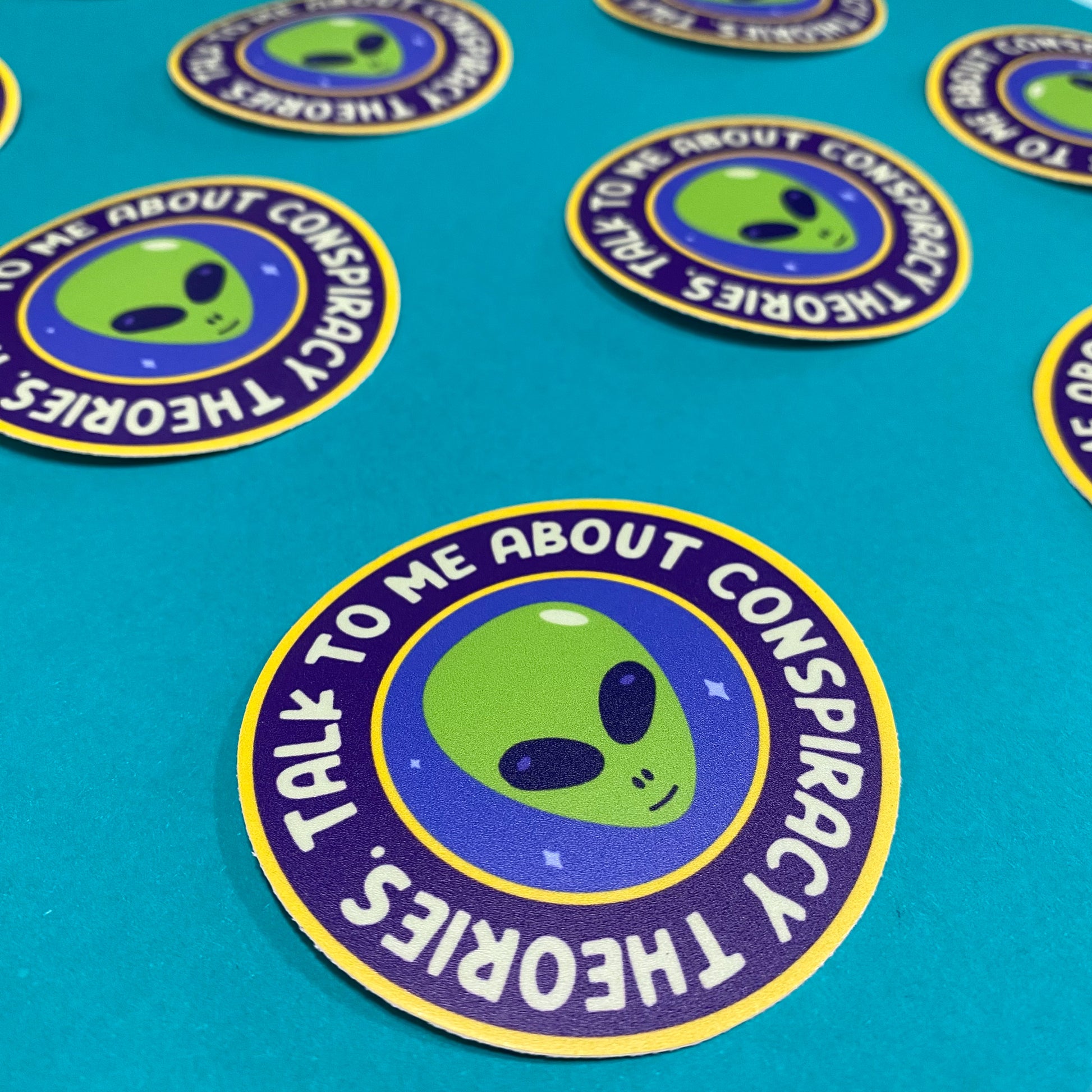 Talk To Me about Conspiracy Theories Vinyl Sticker