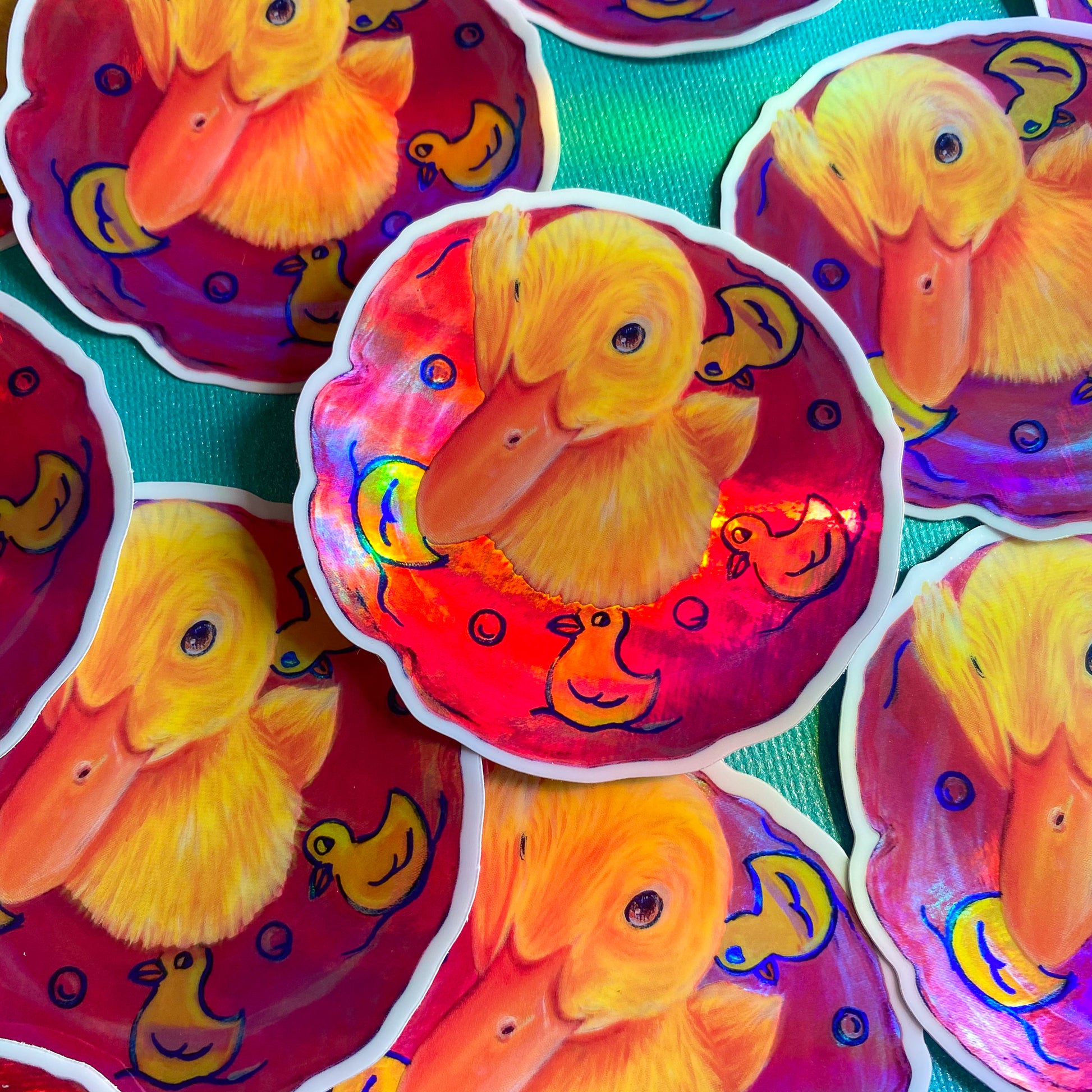 Pool Party Duck Vinyl Sticker