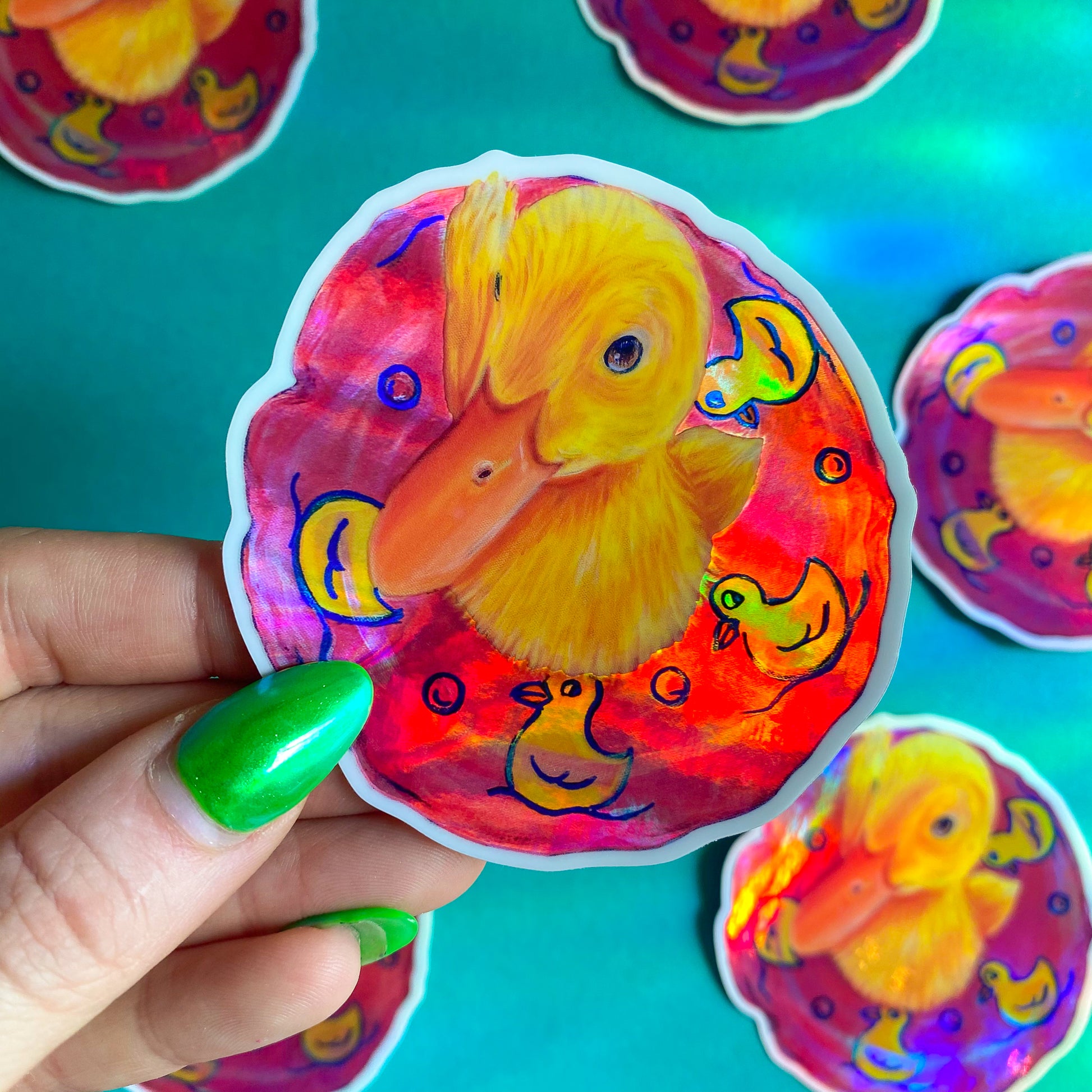 Pool Party Duck Vinyl Sticker