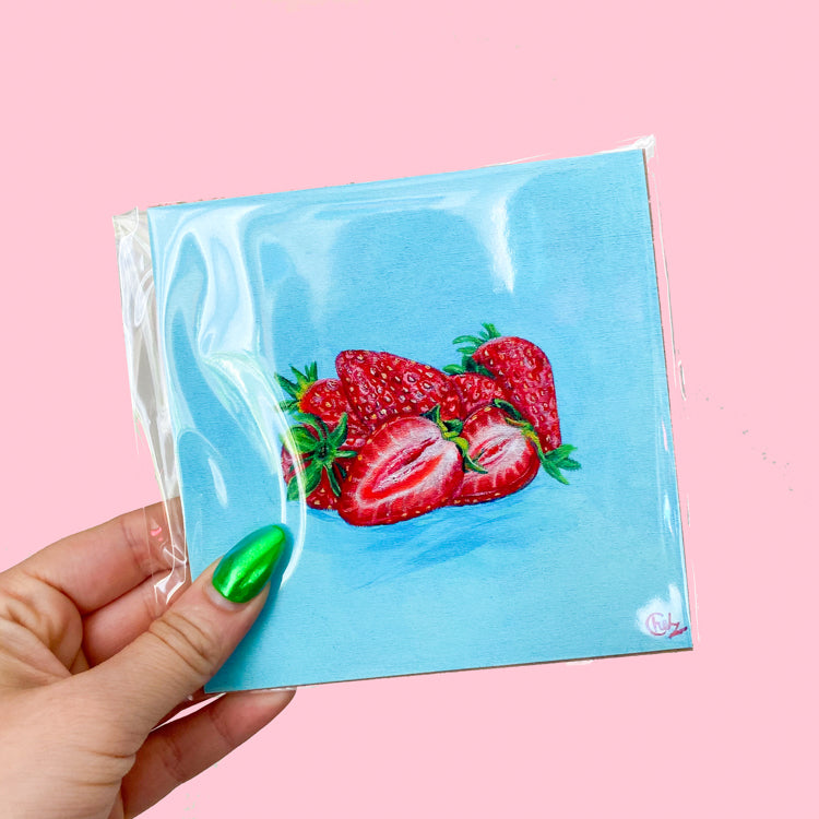 Colorful Strawberries Art Print