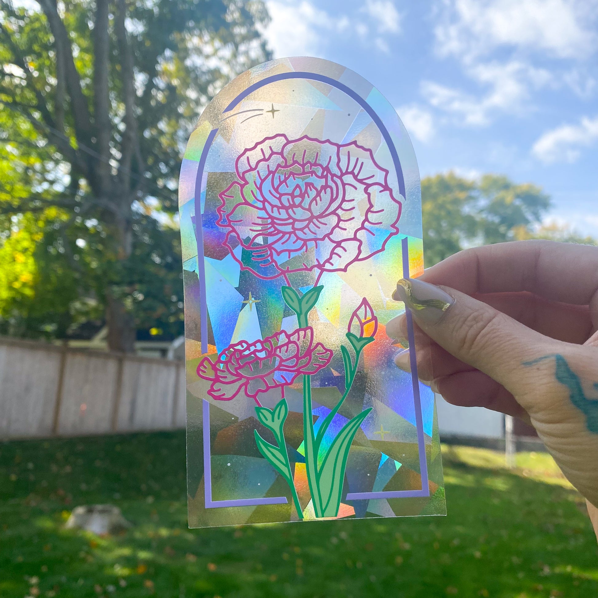 Carnations Suncatcher Decal