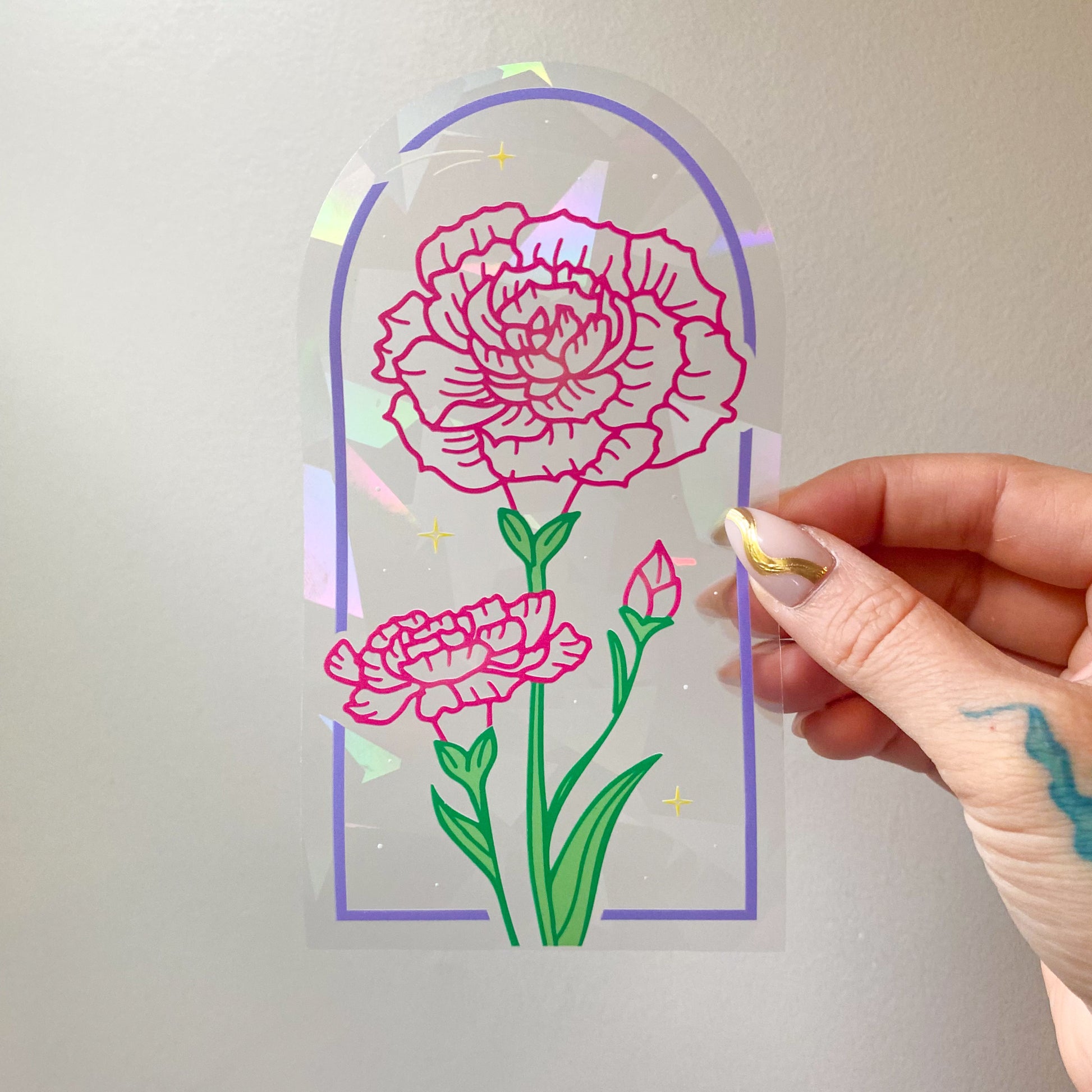 Carnations Suncatcher Decal