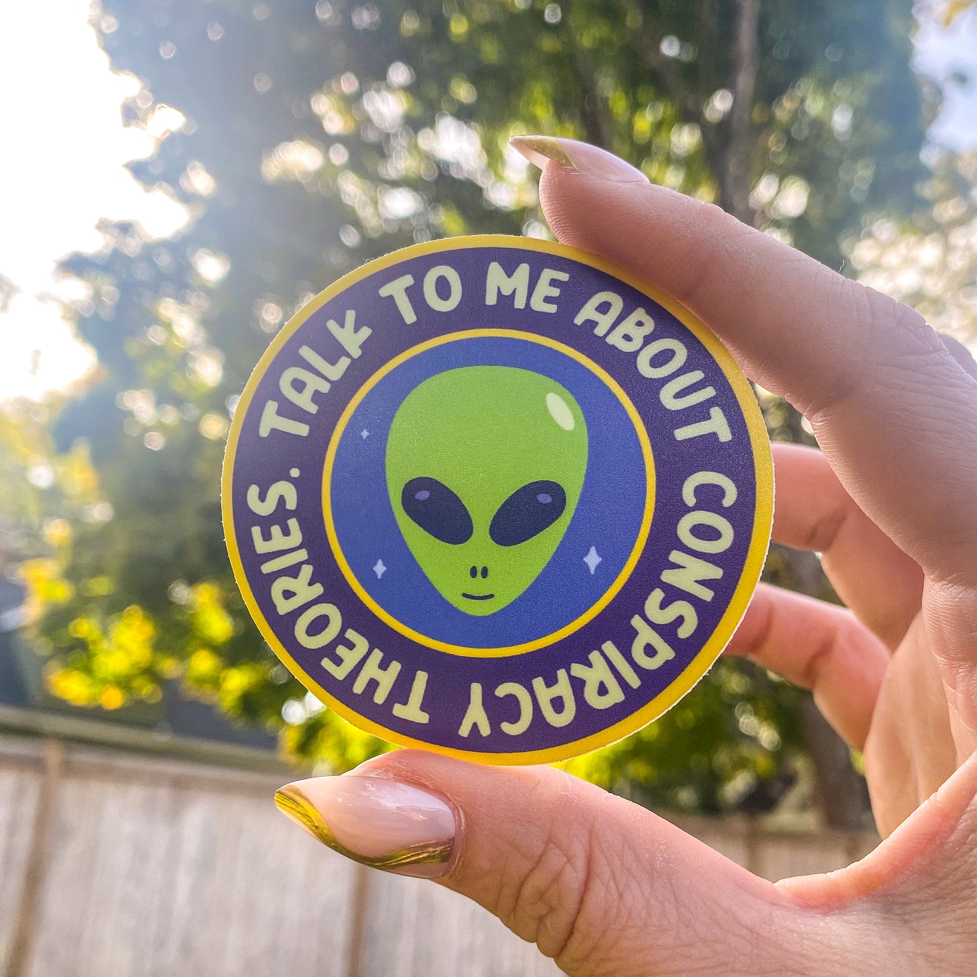 Talk To Me about Conspiracy Theories Vinyl Sticker