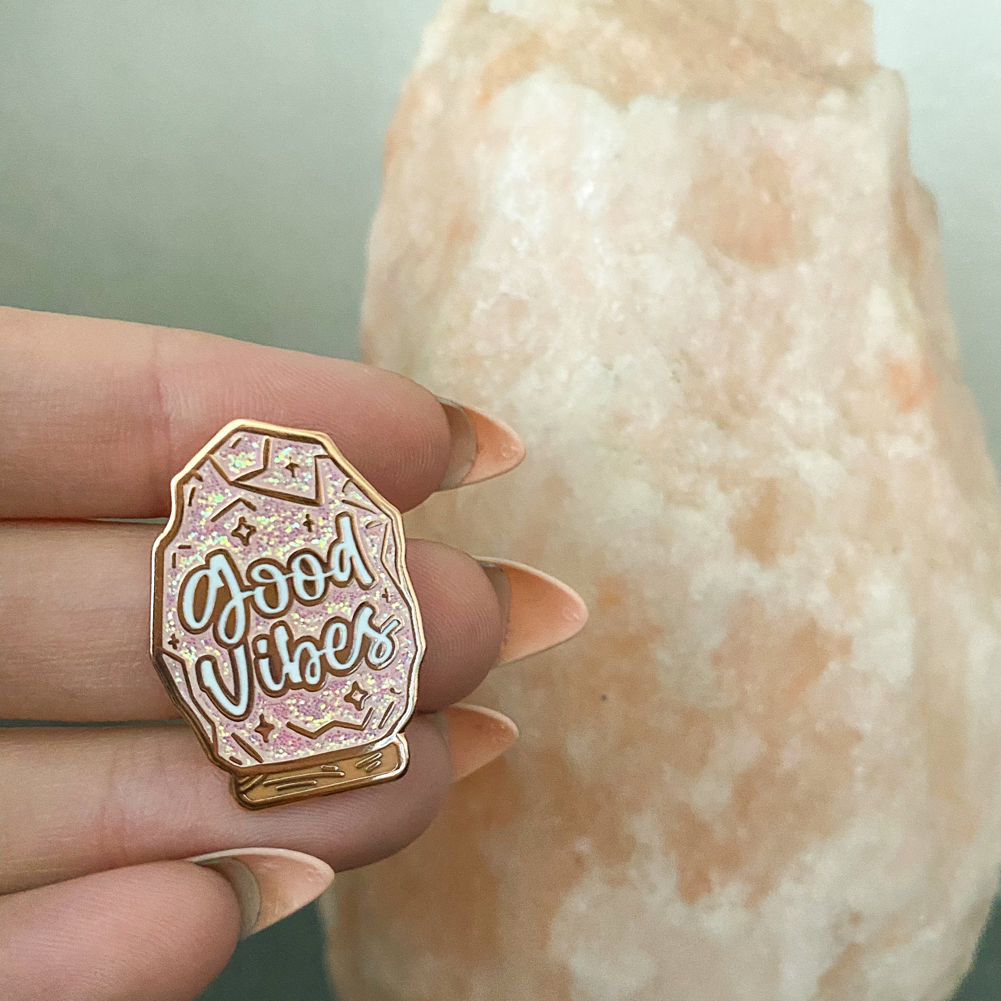 Good Vibes Salt Lamp Enamel Pin