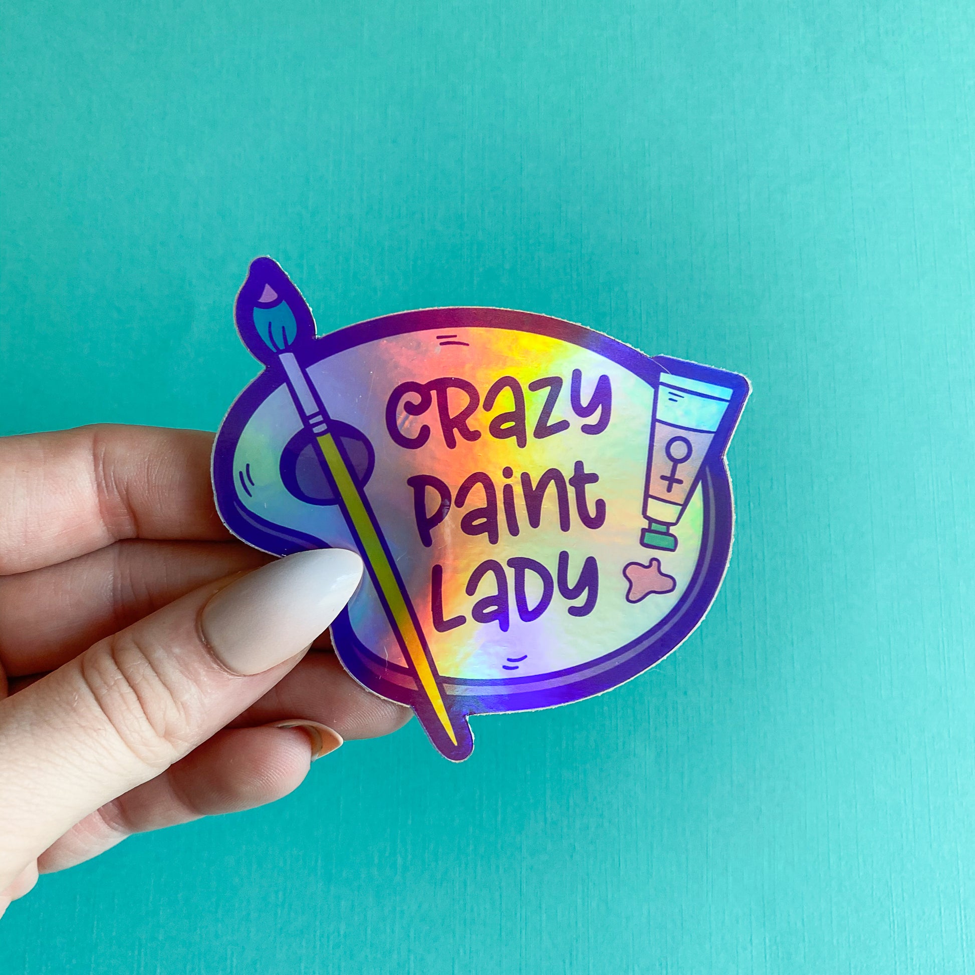 Crazy Paint Lady Vinyl Sticker