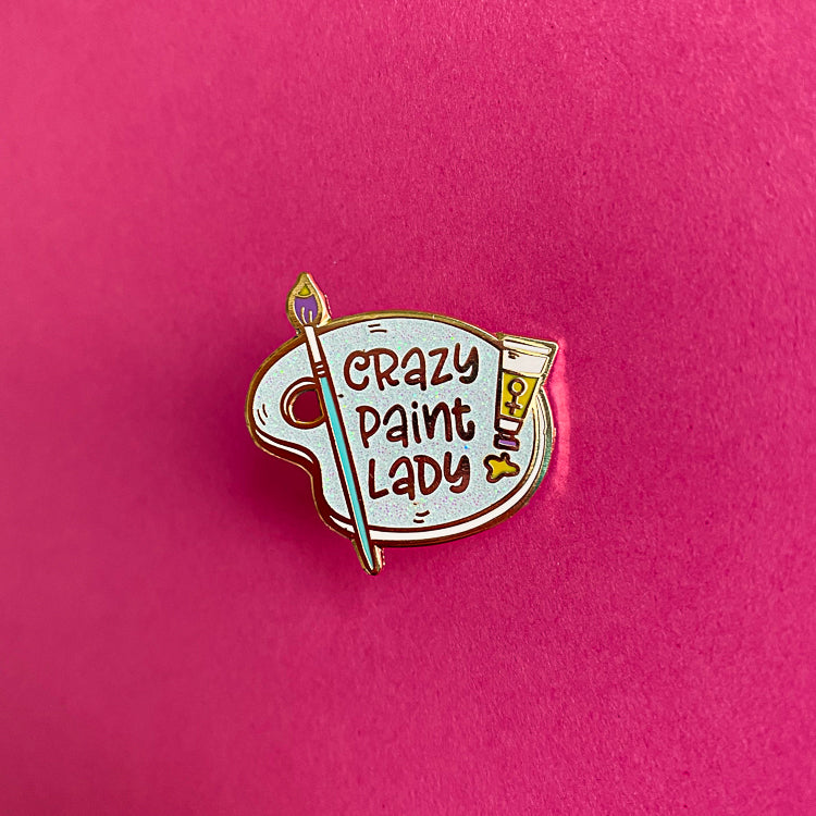 Crazy Paint Lady Enamel Pin