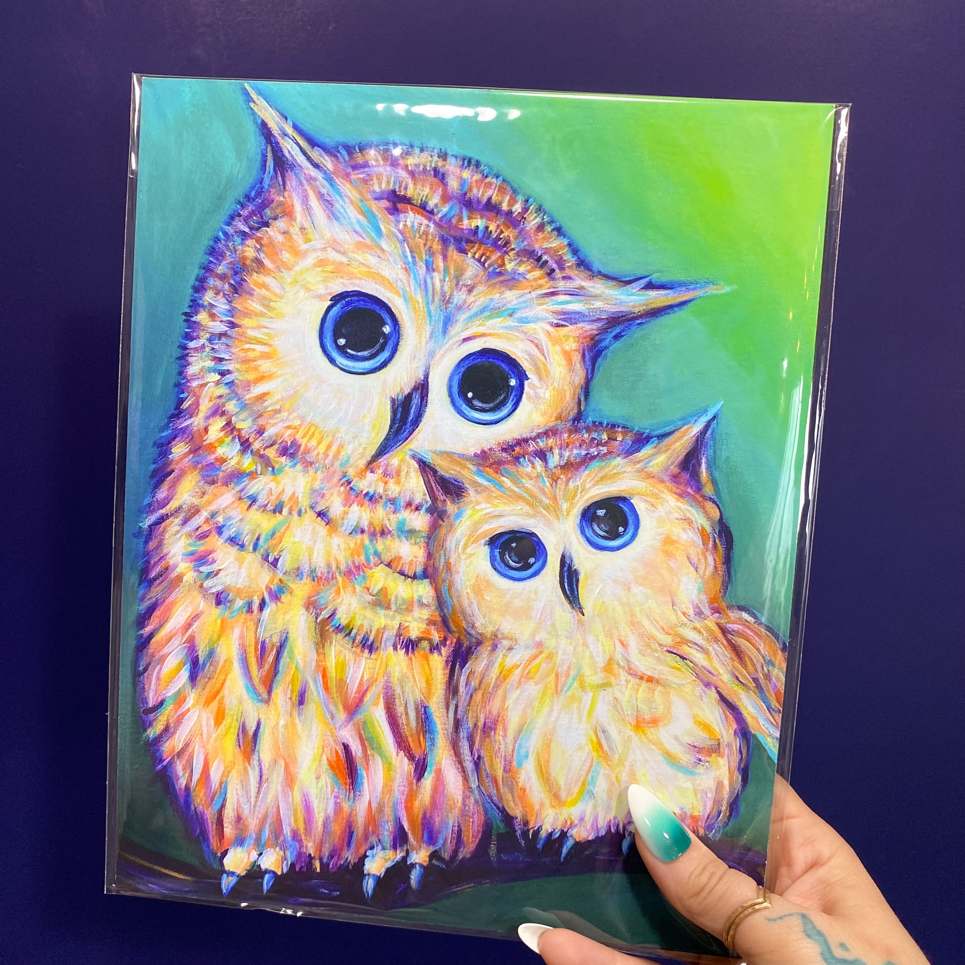 Fatherhood: Dad and Son Owl Art Print