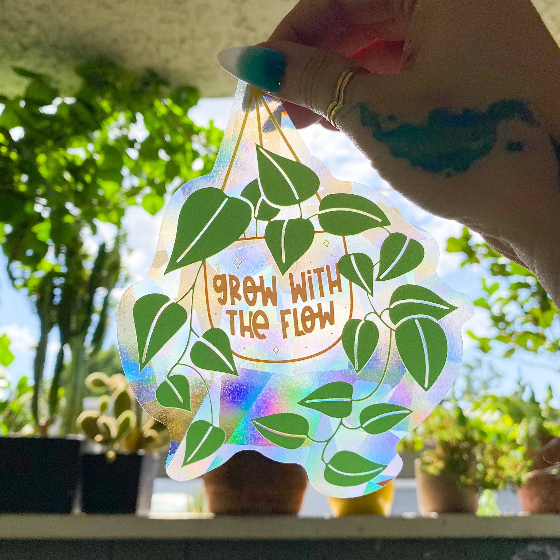 Grow With The Flow Suncatcher Decal