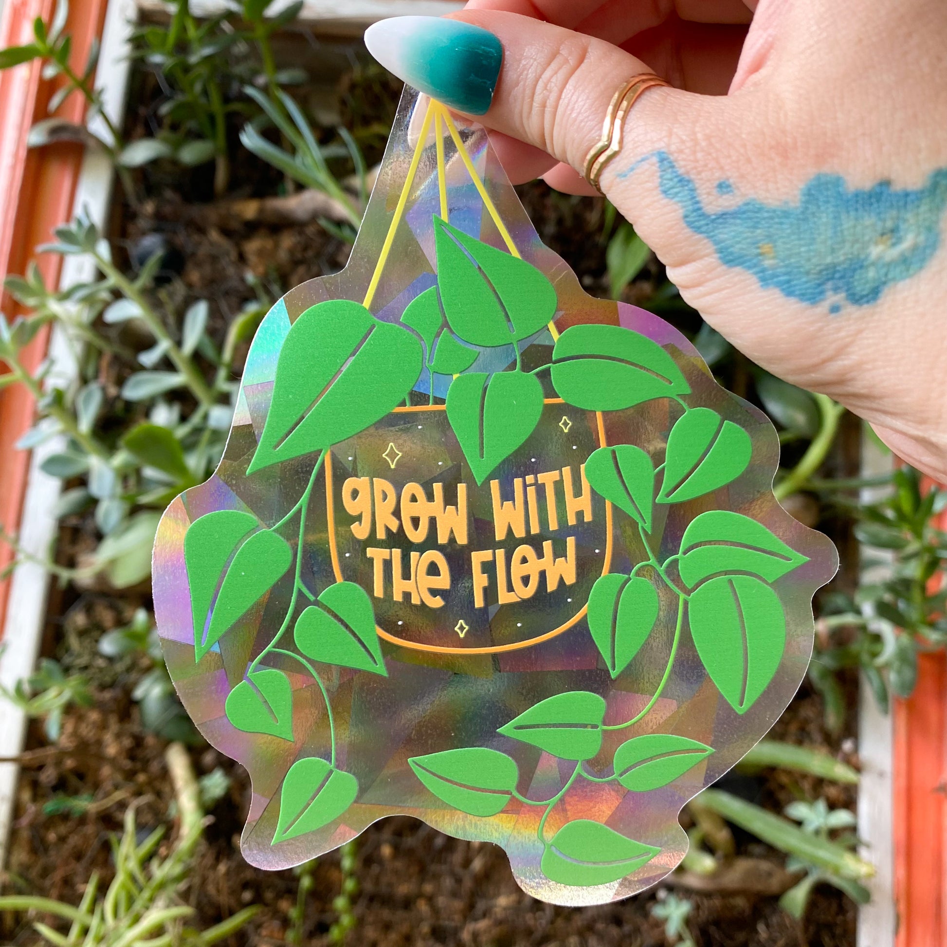 Grow With The Flow Suncatcher Decal