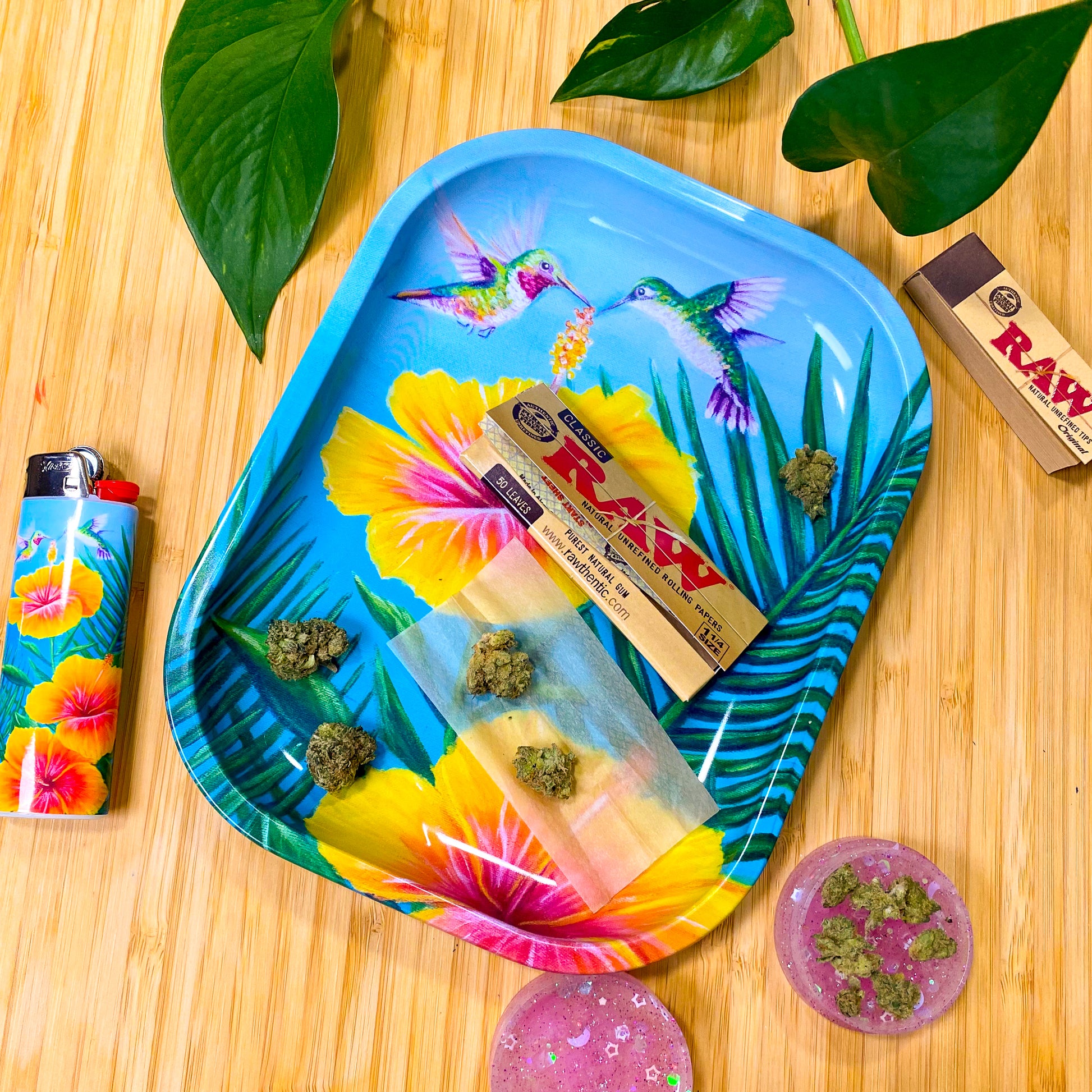 Hibiscus Hummingbirds Trinket Tray
