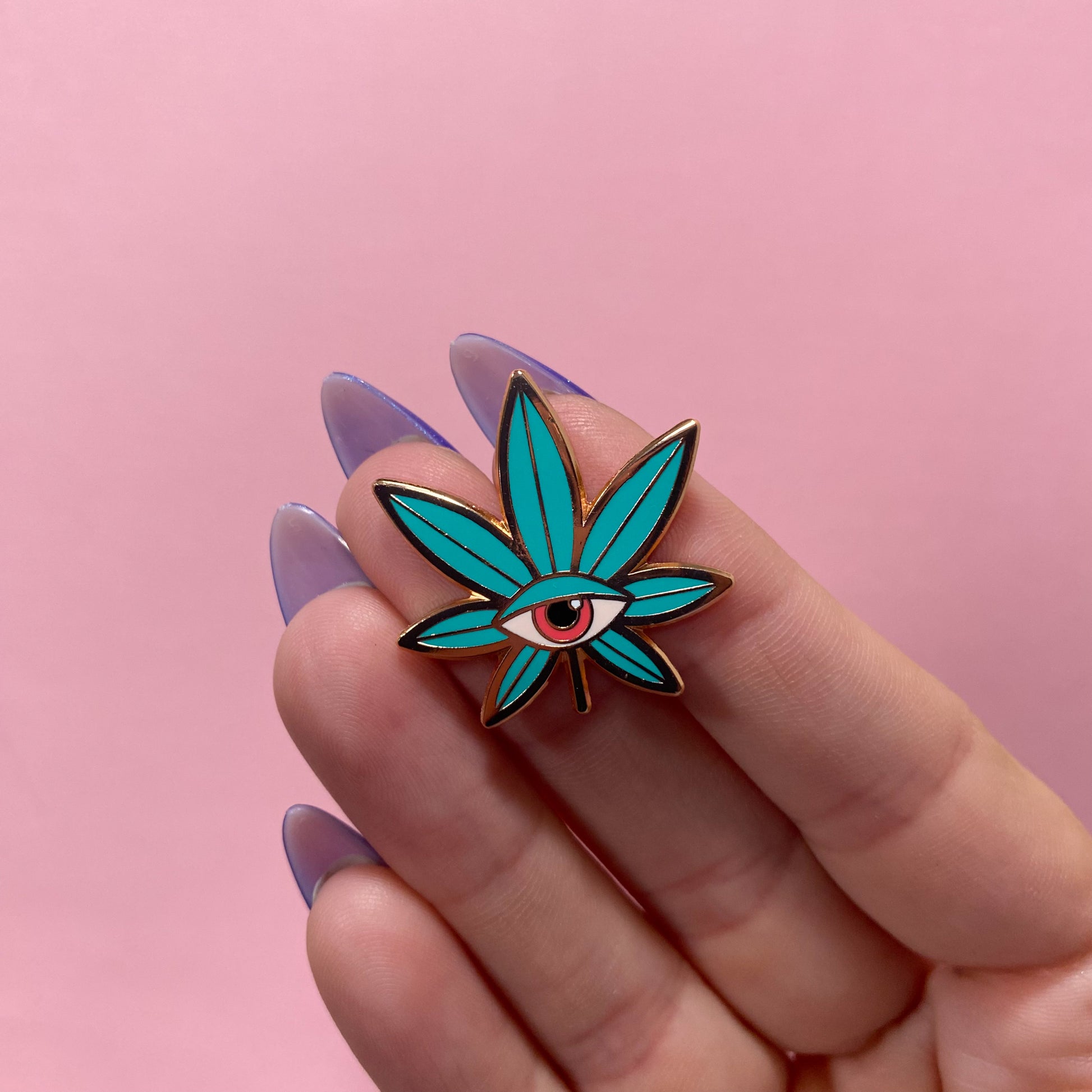 Psychedelic Weed Leaf Enamel Pin