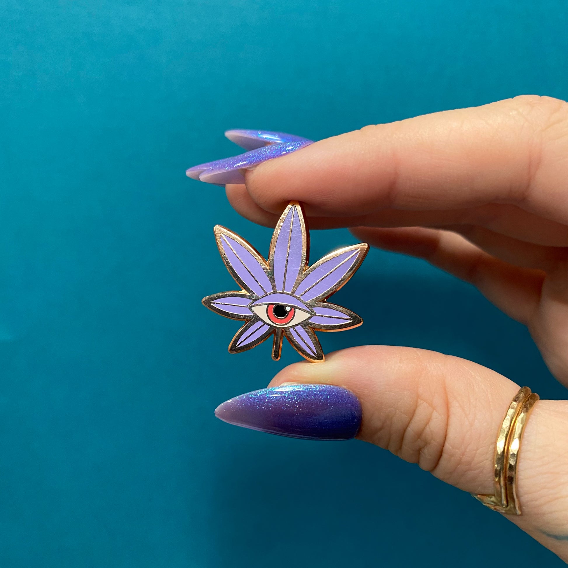 Psychedelic Weed Leaf Enamel Pin