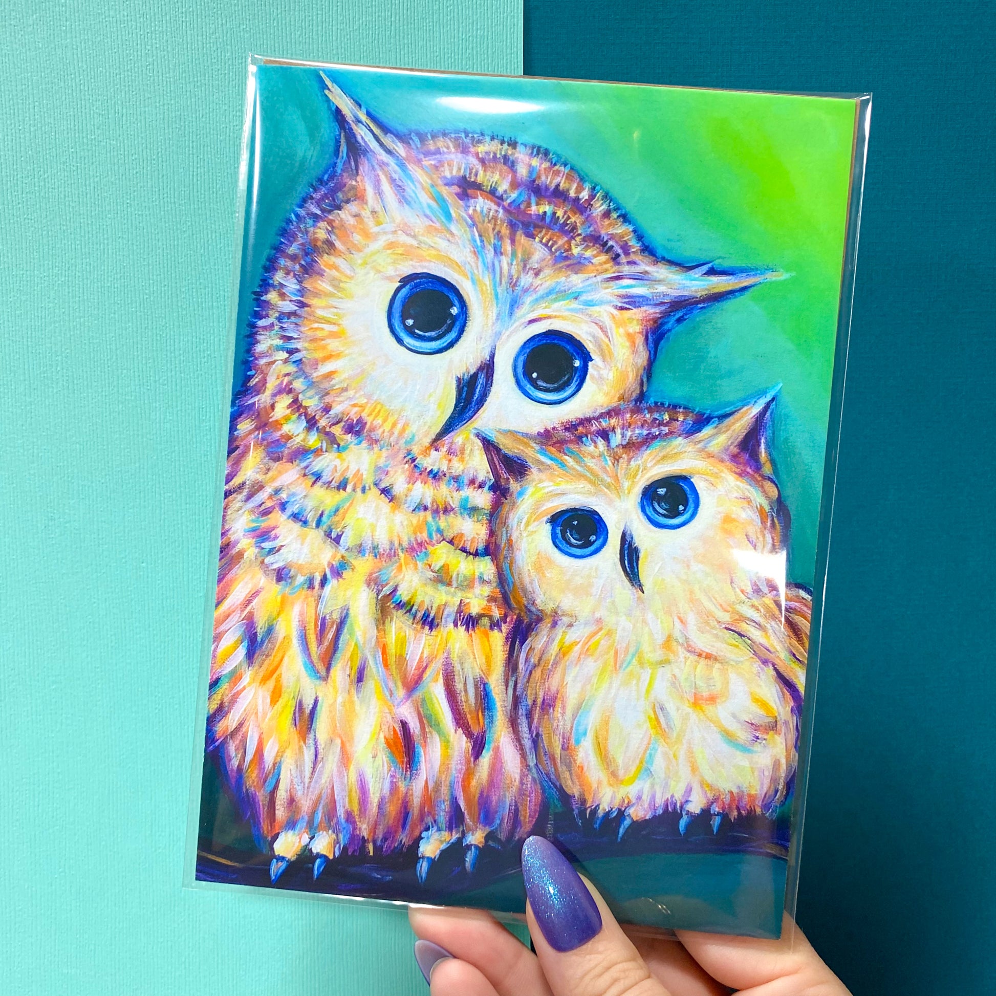 Fatherhood: Dad and Son Owl Art Print
