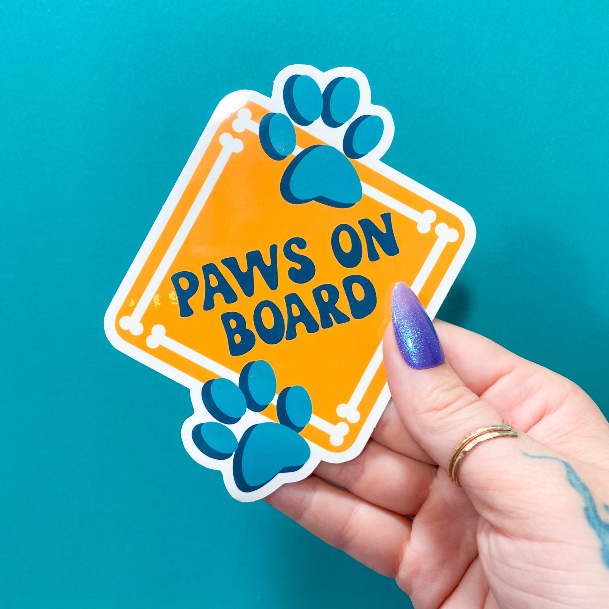 Paws on Board Vinyl Sticker