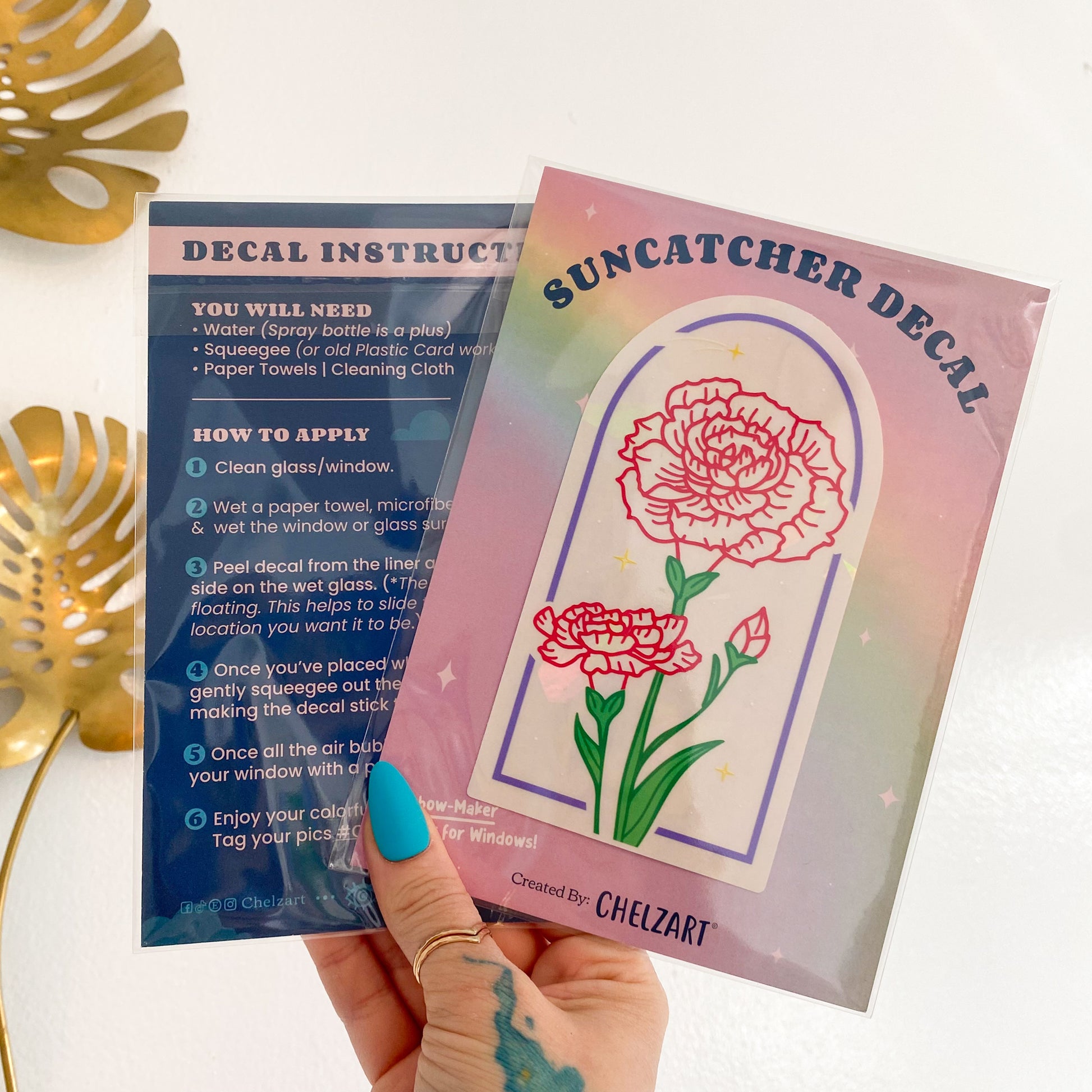 Carnations Suncatcher Decal