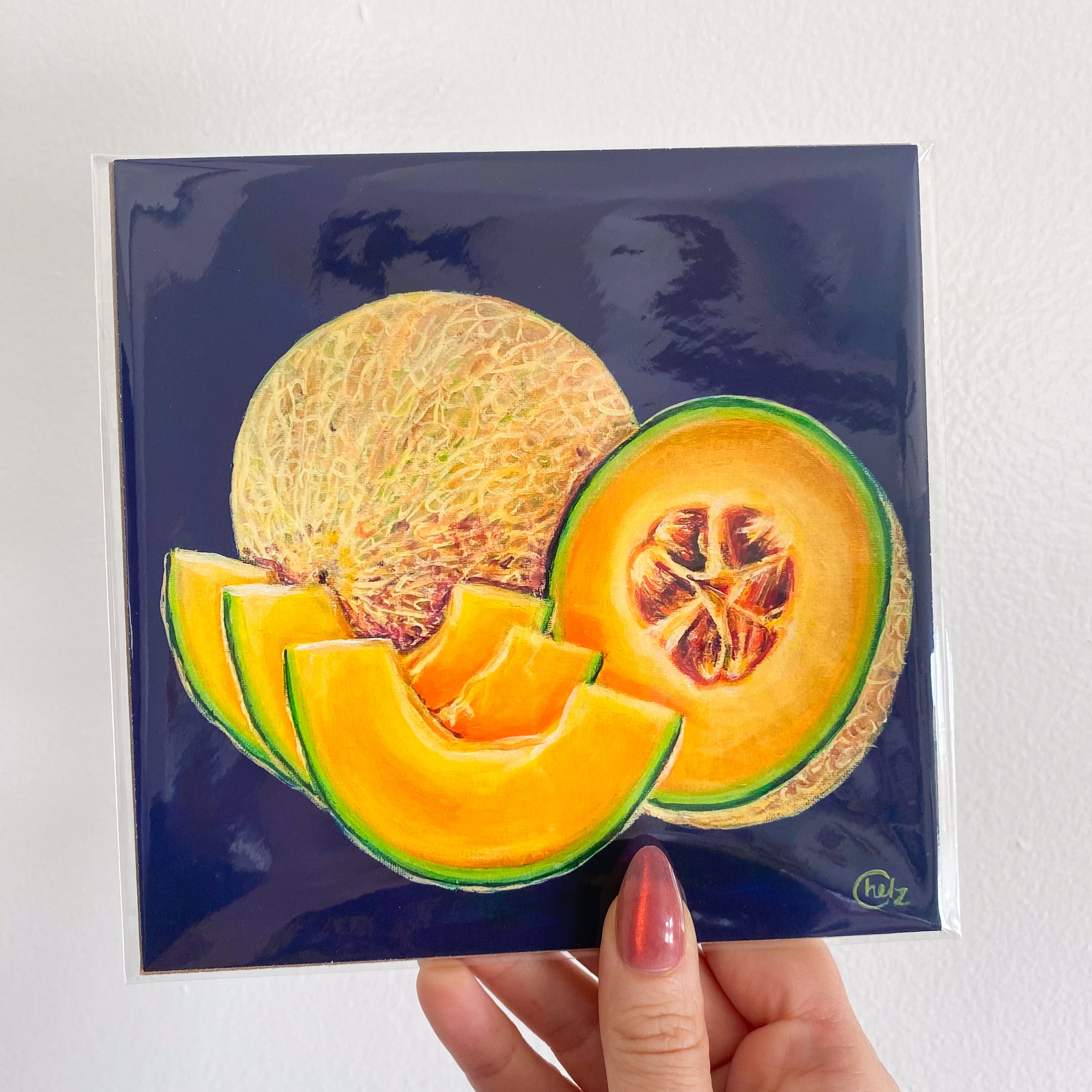 Colorful Cantaloupe Art Print