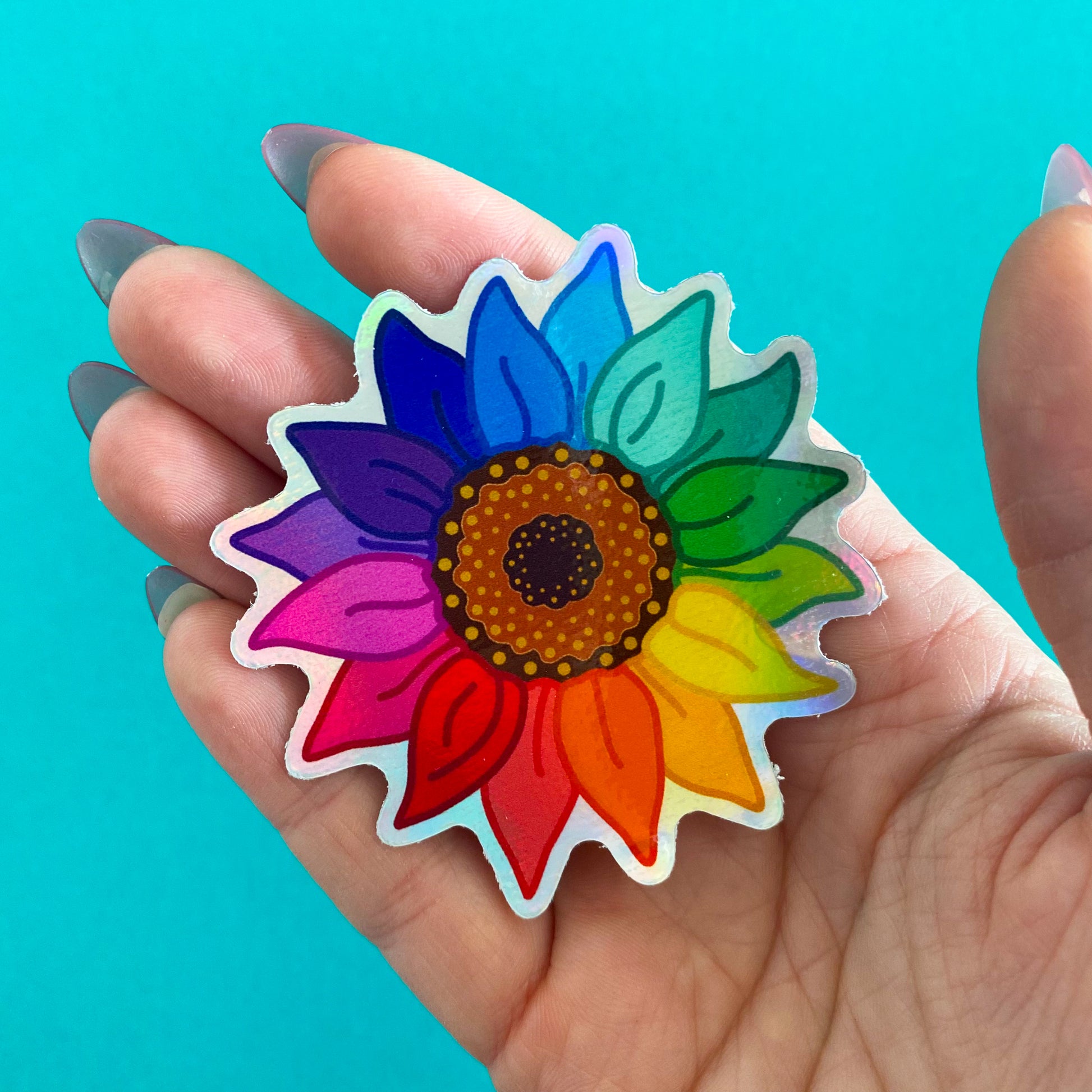 Rainbow Sunflower Vinyl Sticker