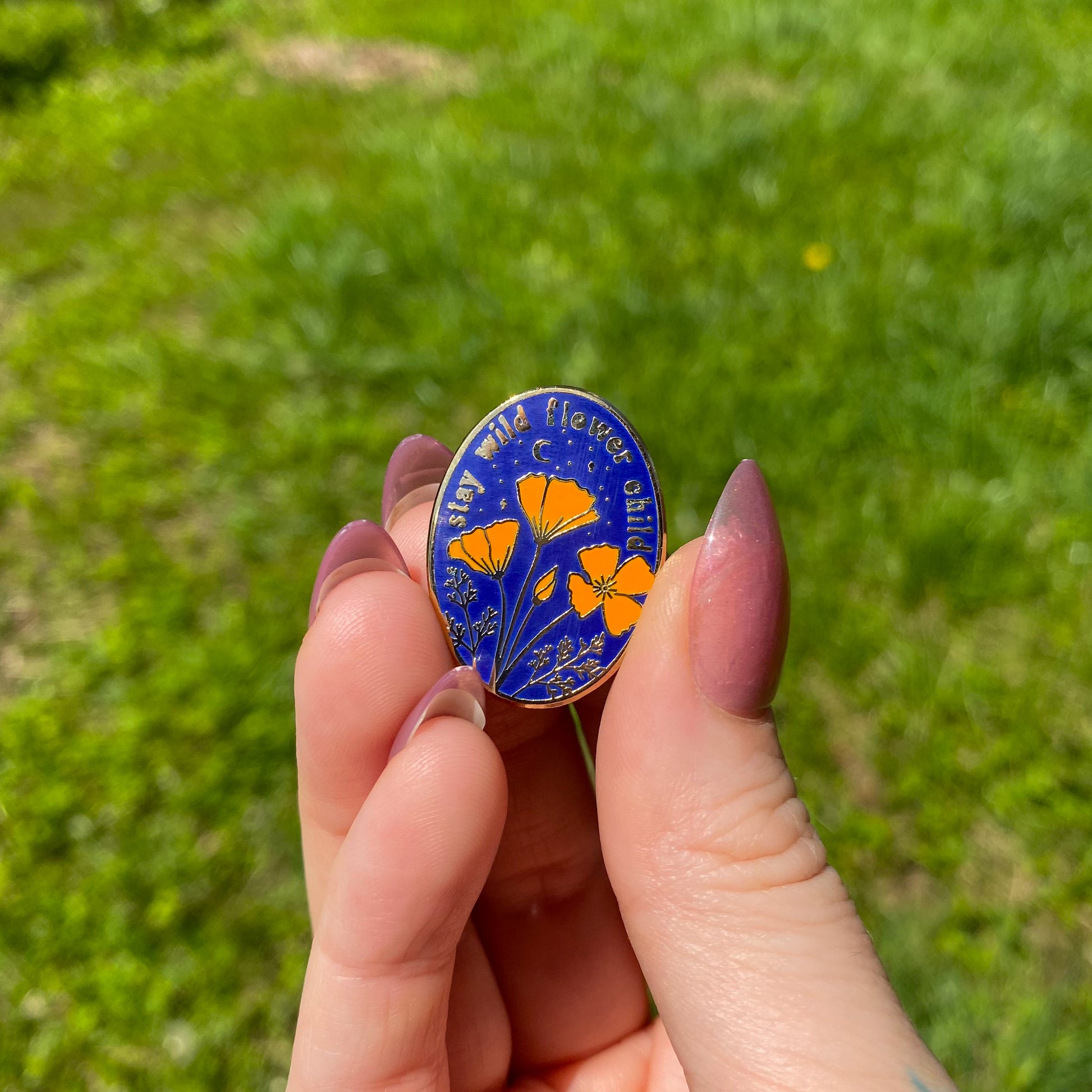 Stay Wild Flower Child Enamel Pin