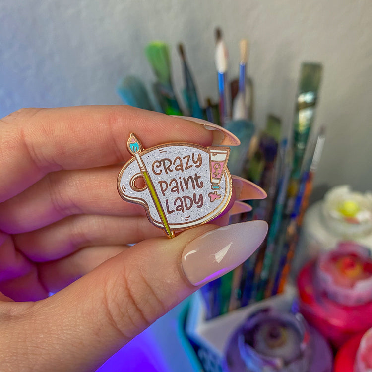 Crazy Paint Lady Enamel Pin