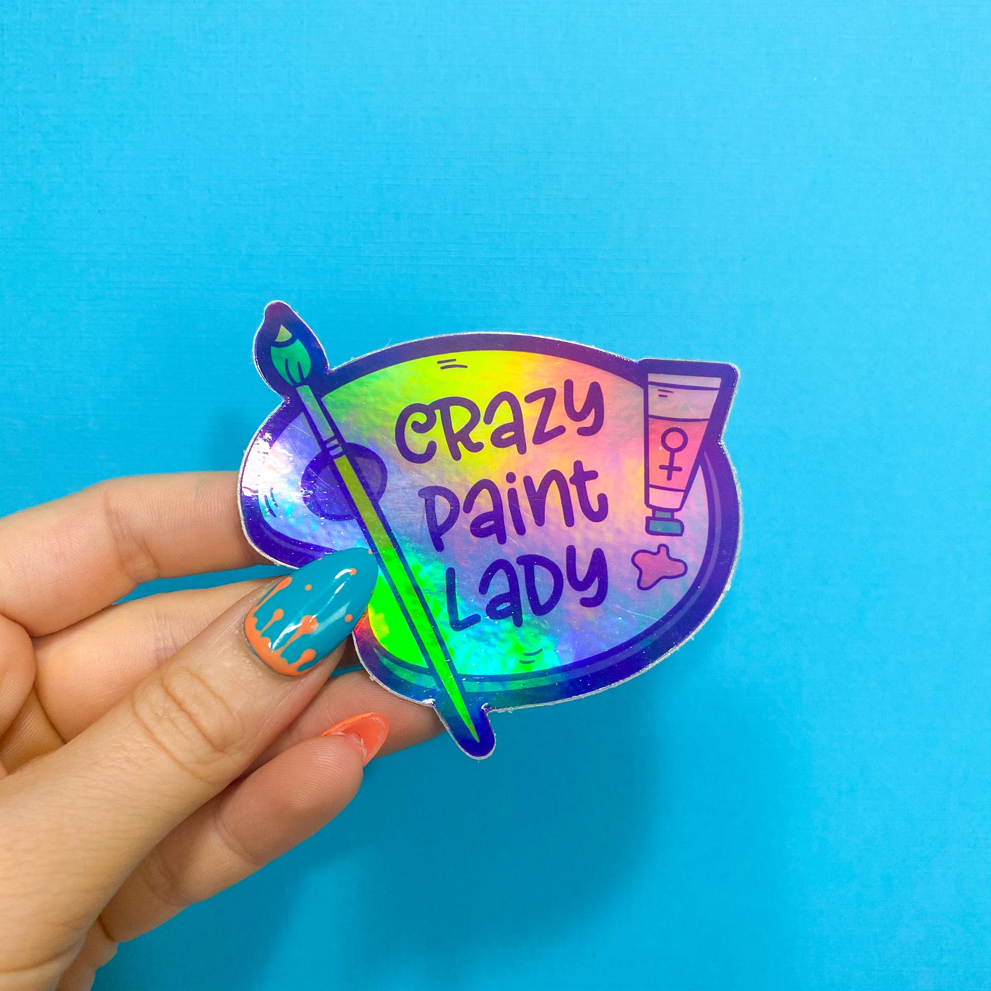 Crazy Paint Lady Vinyl Sticker