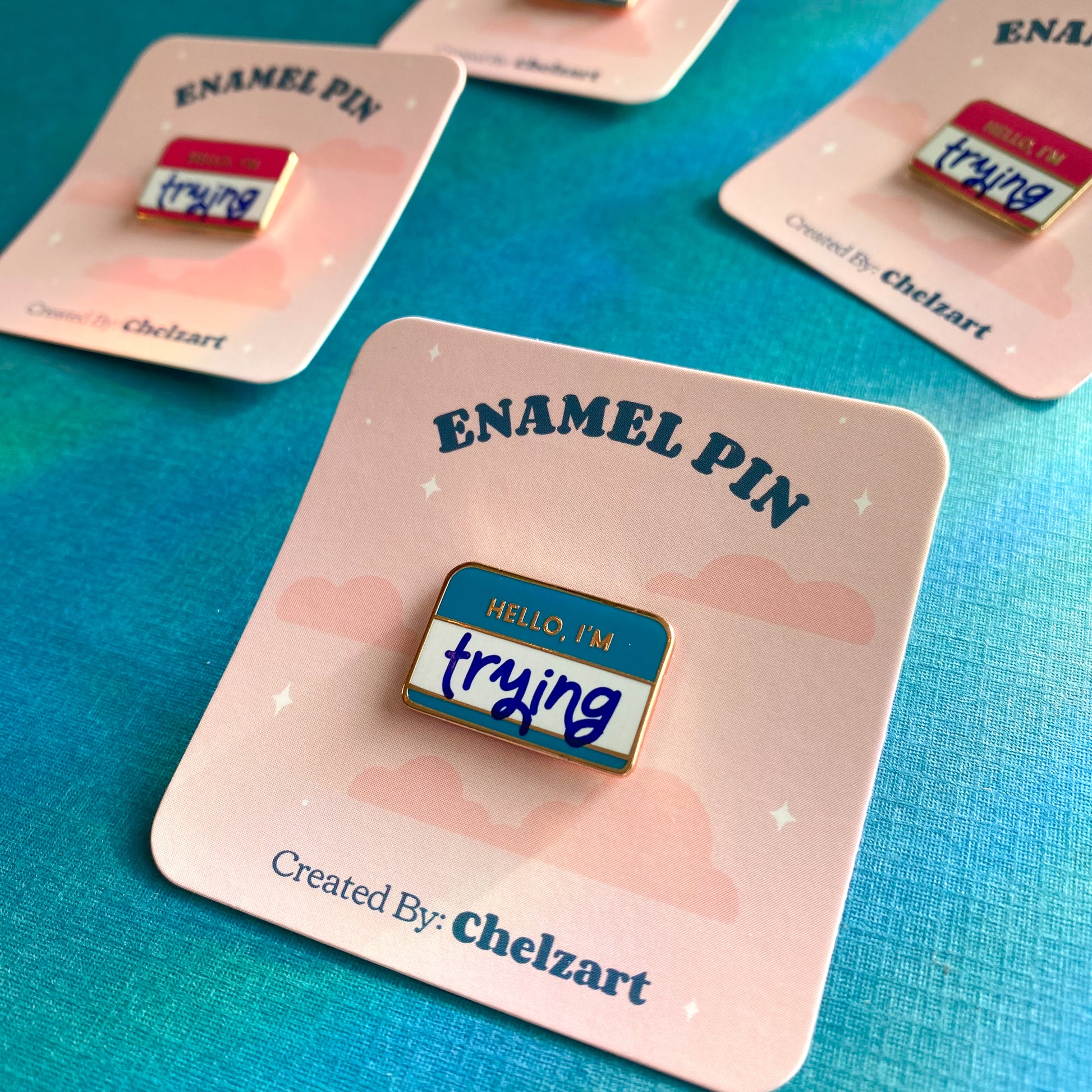 Hello, I'm Trying Enamel Pin