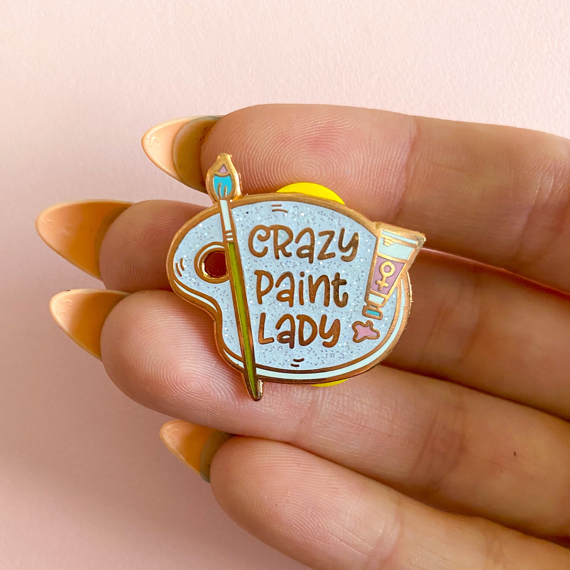 Crazy Paint Lady Enamel Pin