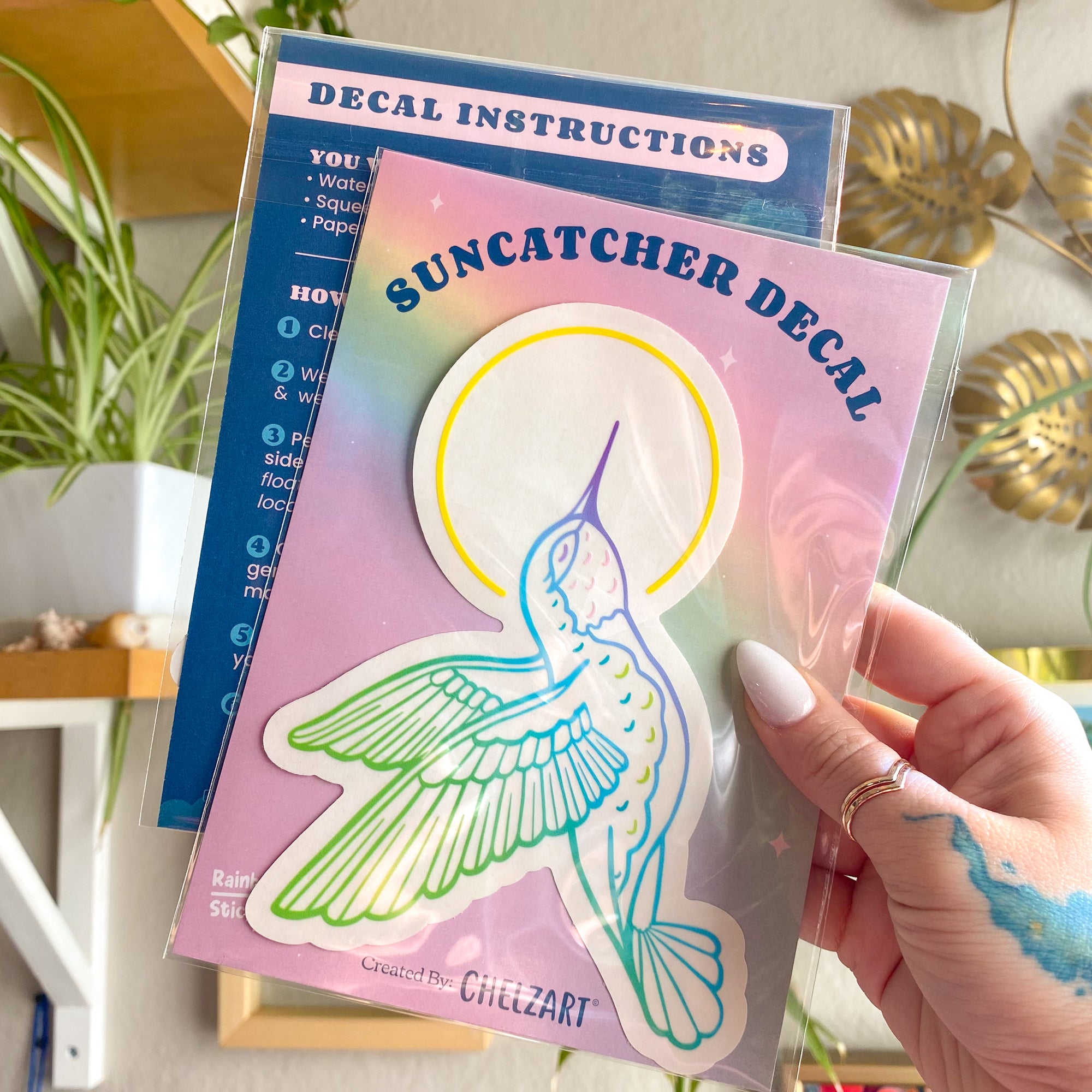 Hummingbird Suncatcher Decal