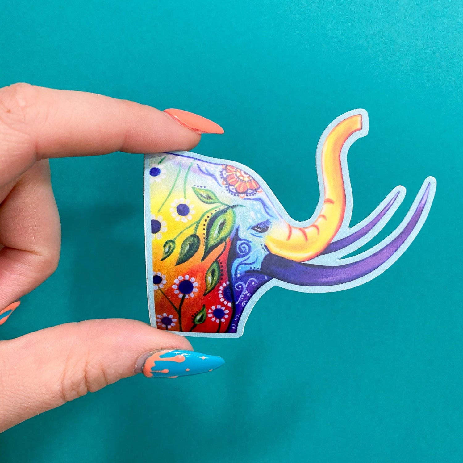 Boho Elephant Vinyl Sticker