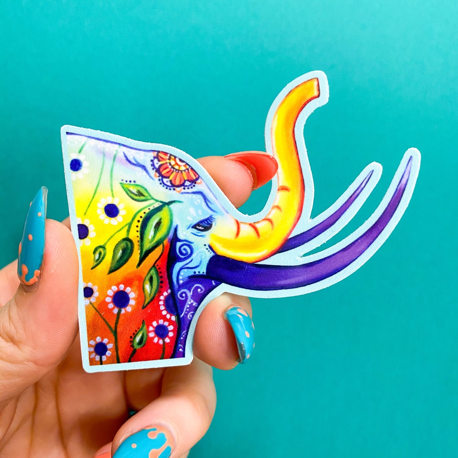 Boho Elephant Vinyl Sticker