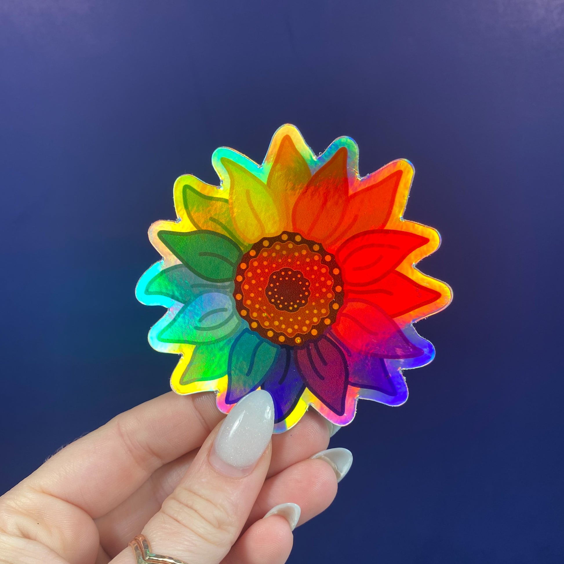Rainbow Sunflower Vinyl Sticker