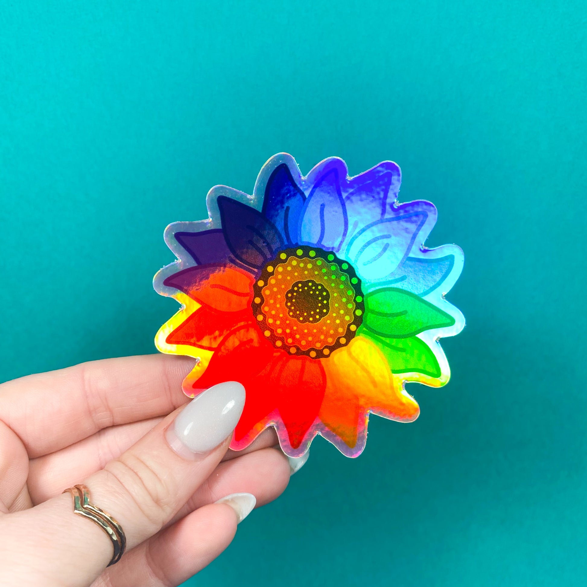 Rainbow Sunflower Vinyl Sticker