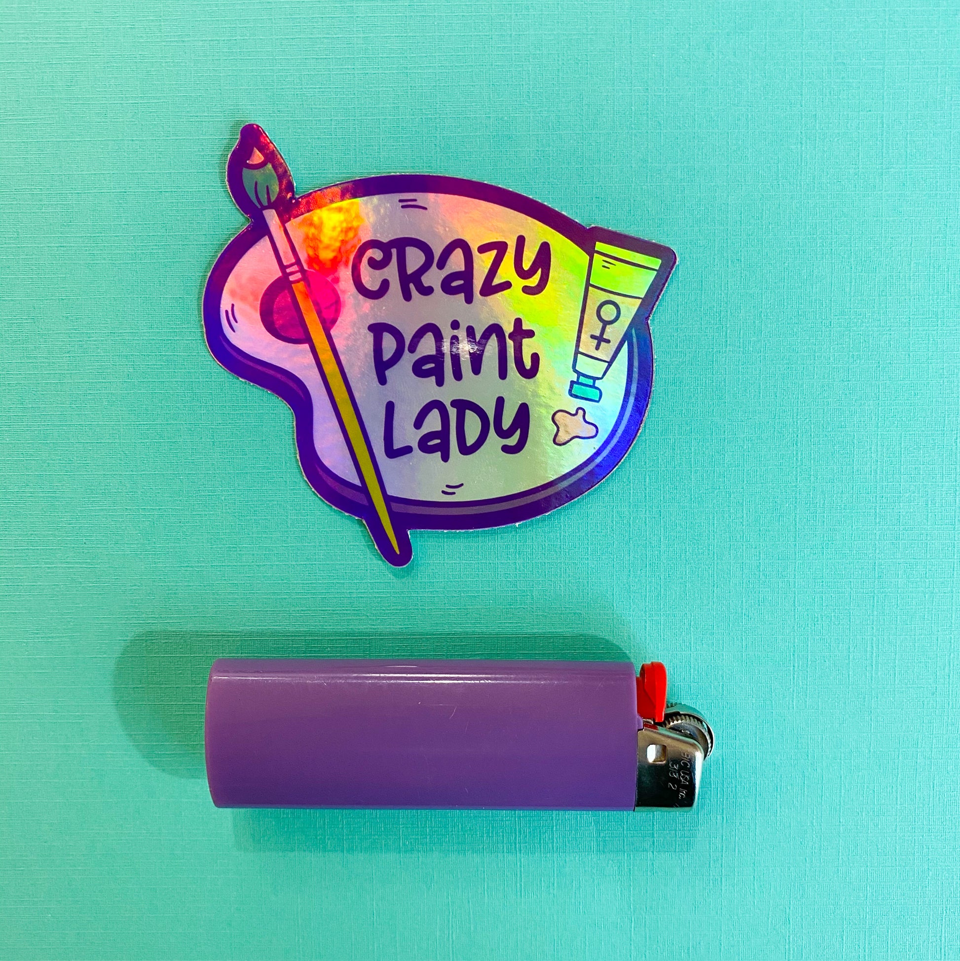 Crazy Paint Lady Vinyl Sticker