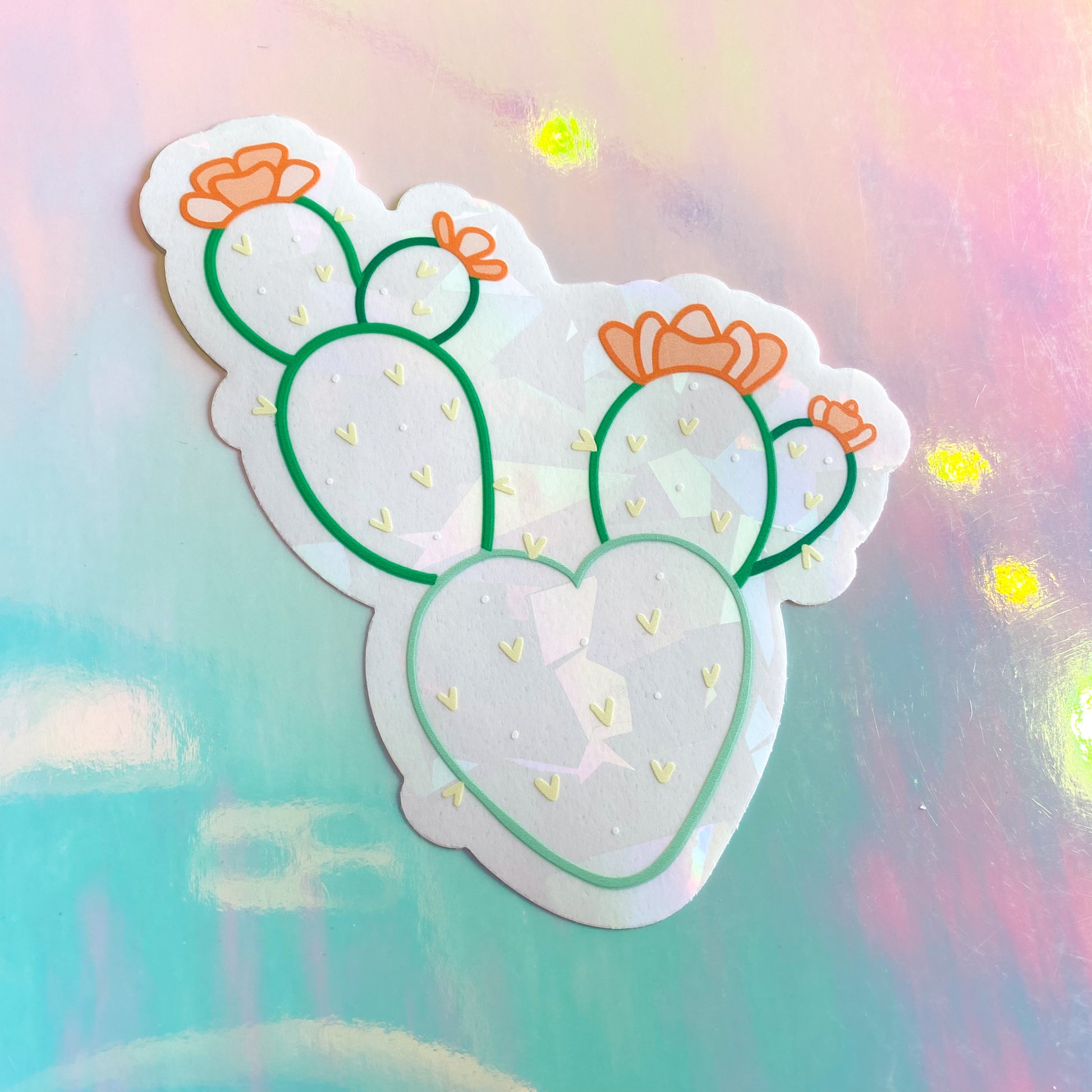 Prickly Pear Cactus Suncatcher Decal
