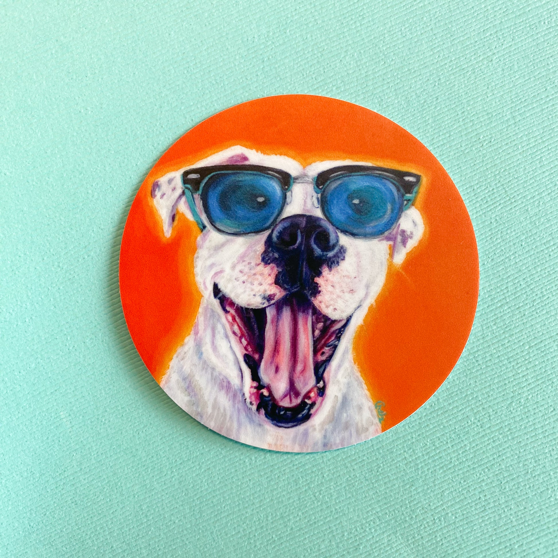 Happy Dog Vinyl Sticker