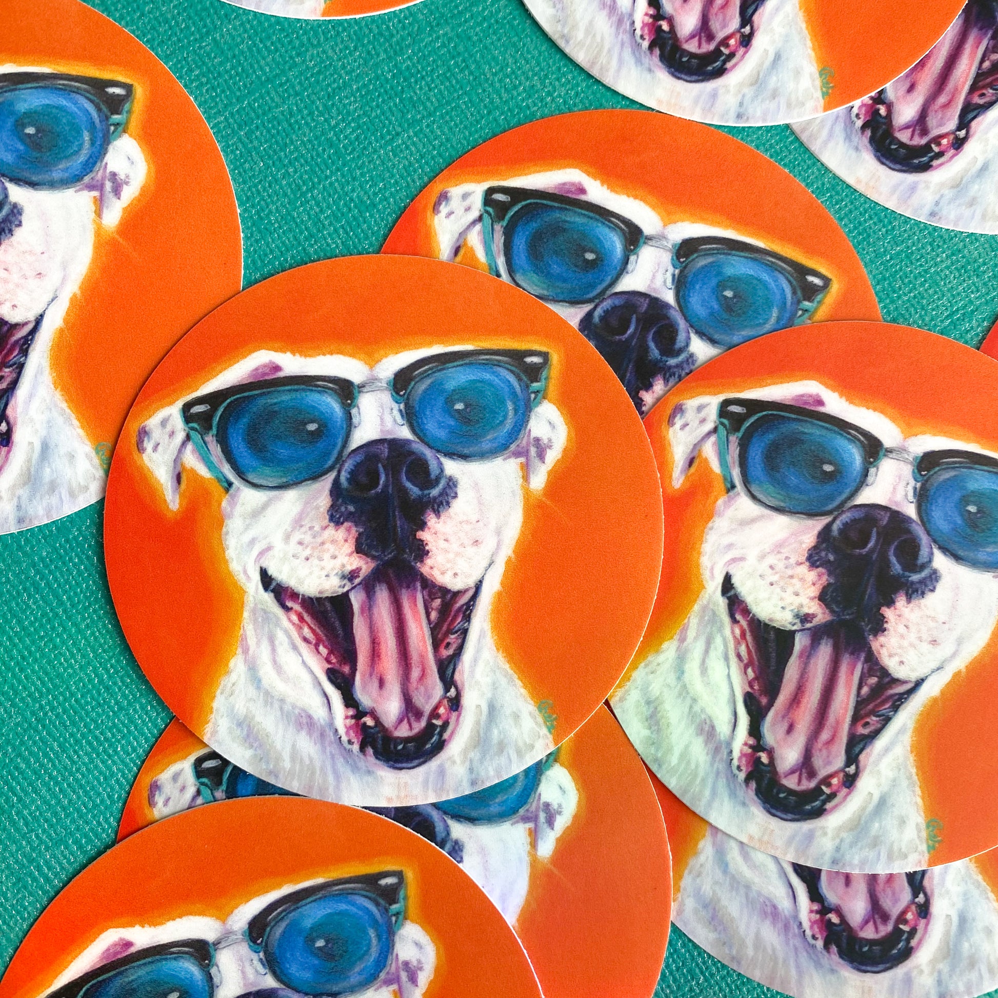 Happy Dog Vinyl Sticker