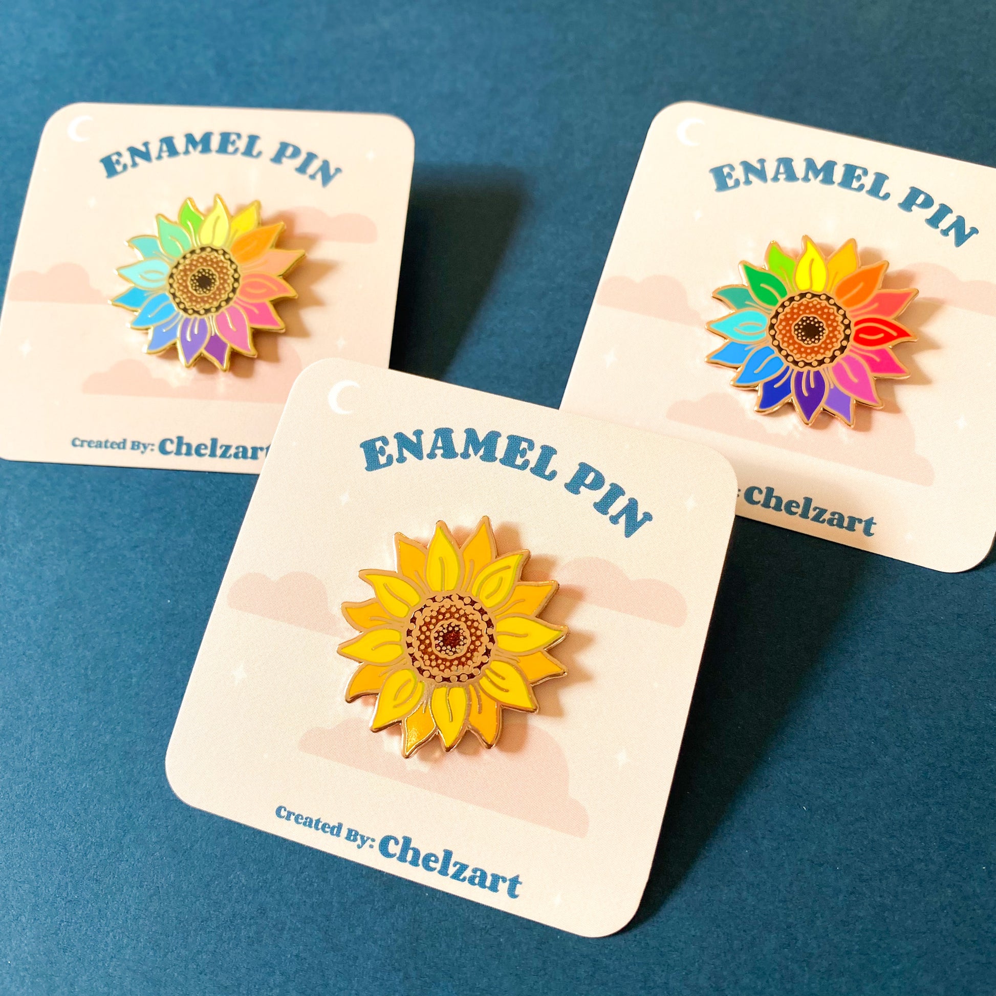Rainbow Sunflower Enamel Pin
