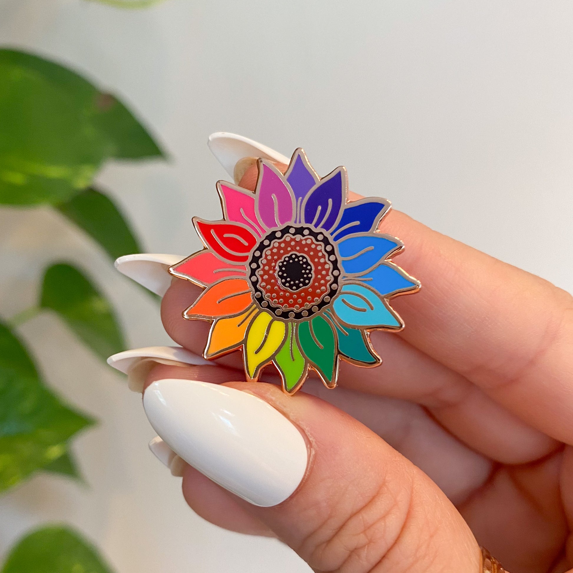 Rainbow Sunflower Enamel Pin